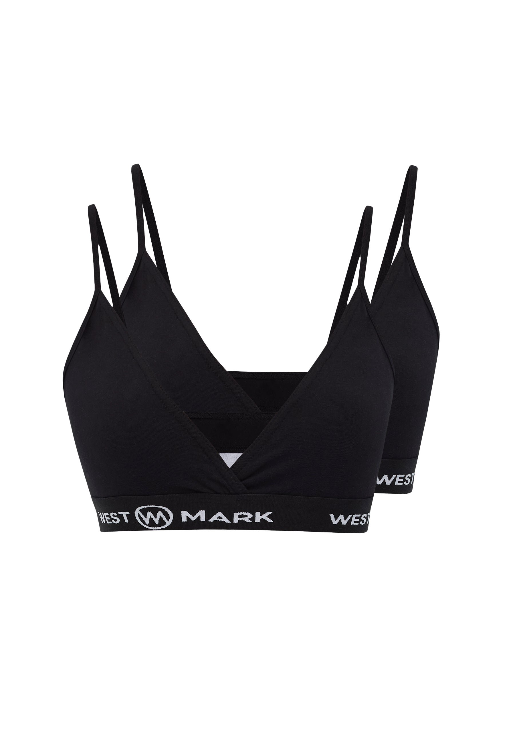 2’li Siyah Pamuk Elastan Karışımı Kadın Triangle Bralet Sütyen LILY - Underwear - Westmark London EU(TR) Store Organik Pamuklu Sürdürülebilir Moda