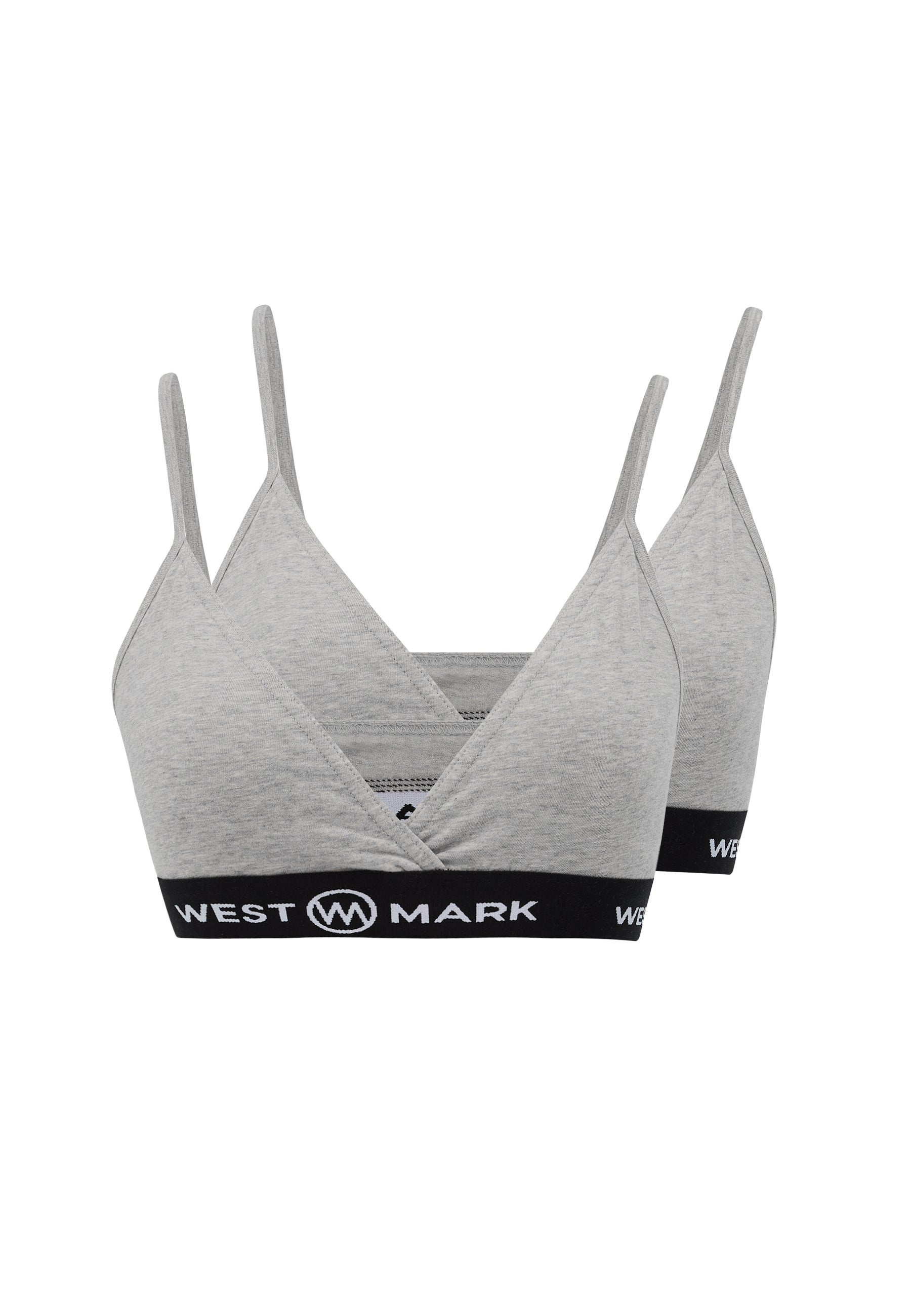 2’li Gri Pamuk Elastan Karışımı Kadın Triangle Bralet Sütyen LILY - Underwear - Westmark London EU(TR) Store Organik Pamuklu Sürdürülebilir Moda