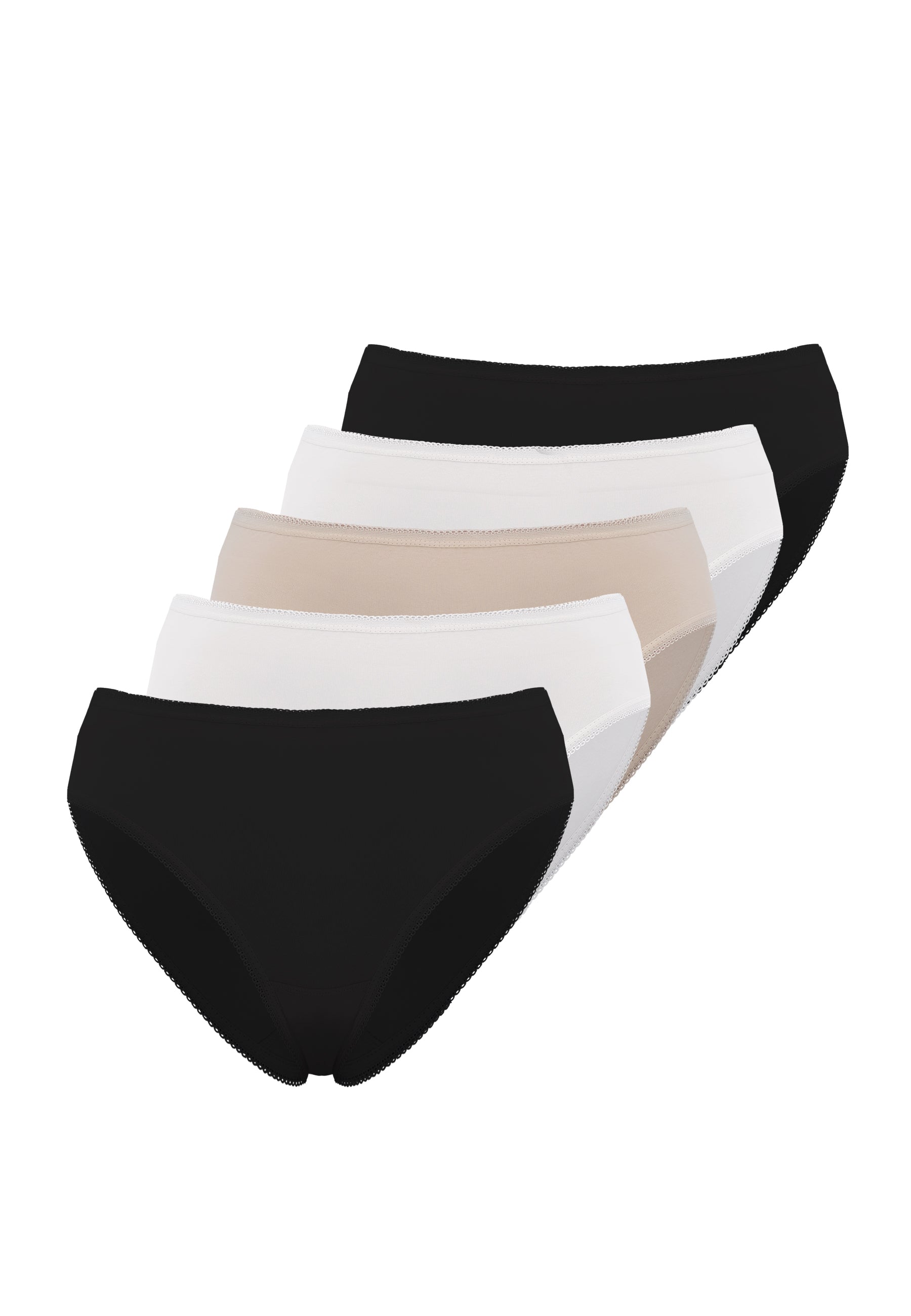 5’li Siyah, Beyaz, Ten Rengi Pamuklu Mini Boy Kadın Slip ,OLIVIA RIB MINI - Underwear - Westmark London EU(TR) Store Organik Pamuklu Sürdürülebilir Moda