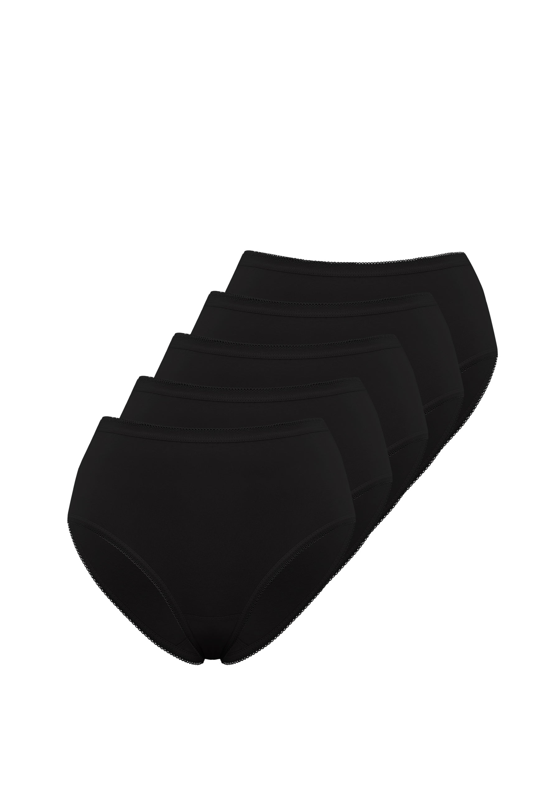 5’li Siyah Pamuk Elastan Karışımı Midi Boy Kadın Slip OLIVIA MIDI - Underwear - Westmark London EU(TR) Store Organik Pamuklu Sürdürülebilir Moda