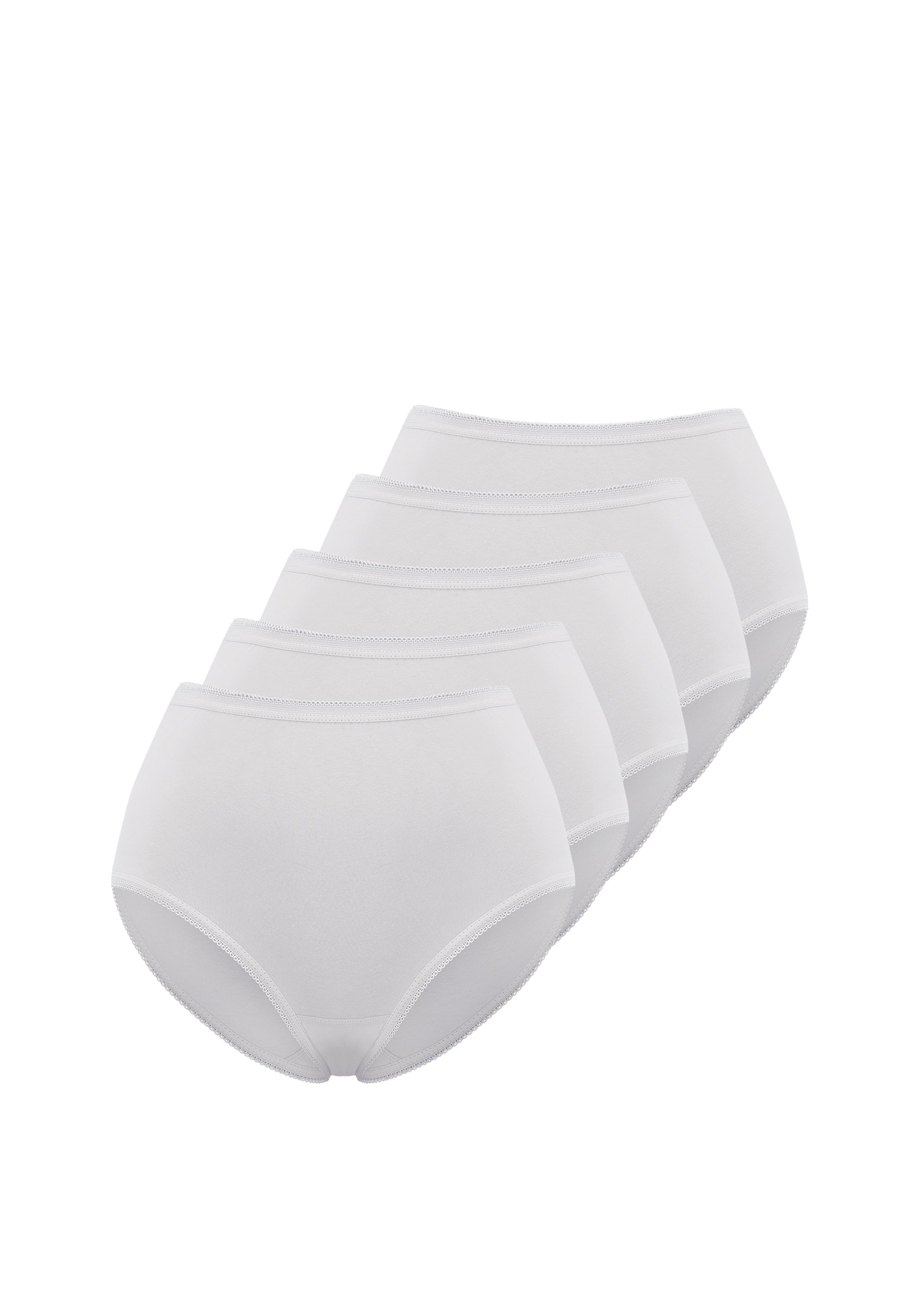 5’li Beyaz Pamuk Elastan Karışımı Yüksel Bel Kadın Slip OLIVIA MAXI - Underwear - Westmark London EU(TR) Store Organik Pamuklu Sürdürülebilir Moda