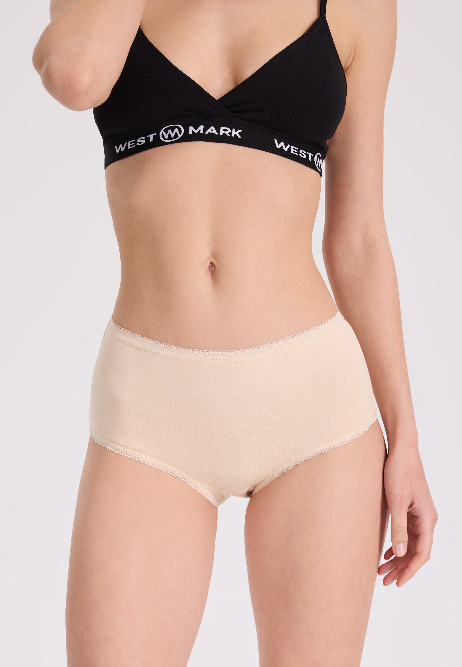 5’li Ten Rengi Pamuk Elastan Karışımı Yüksel Bel Kadın Slip OLIVIA MAXI - Underwear - Westmark London EU(TR) Store Organik Pamuklu Sürdürülebilir Moda