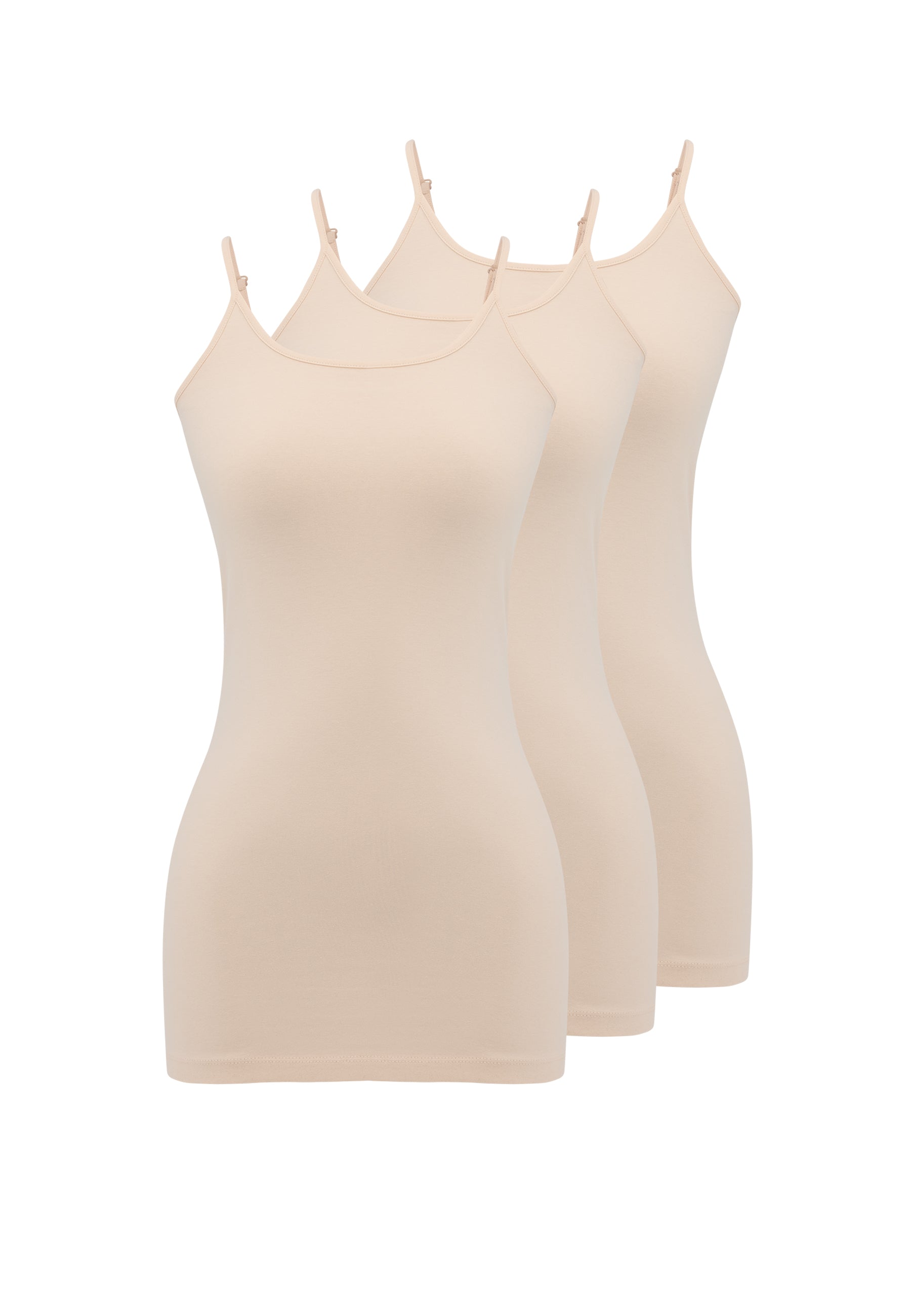 3’lü Ten Rengi Pamuk Elastan Karışımı İp Askılı Kadın Atlet OLIVIA SINGLET - Underwear - Westmark London EU(TR) Store Organik Pamuklu Sürdürülebilir Moda