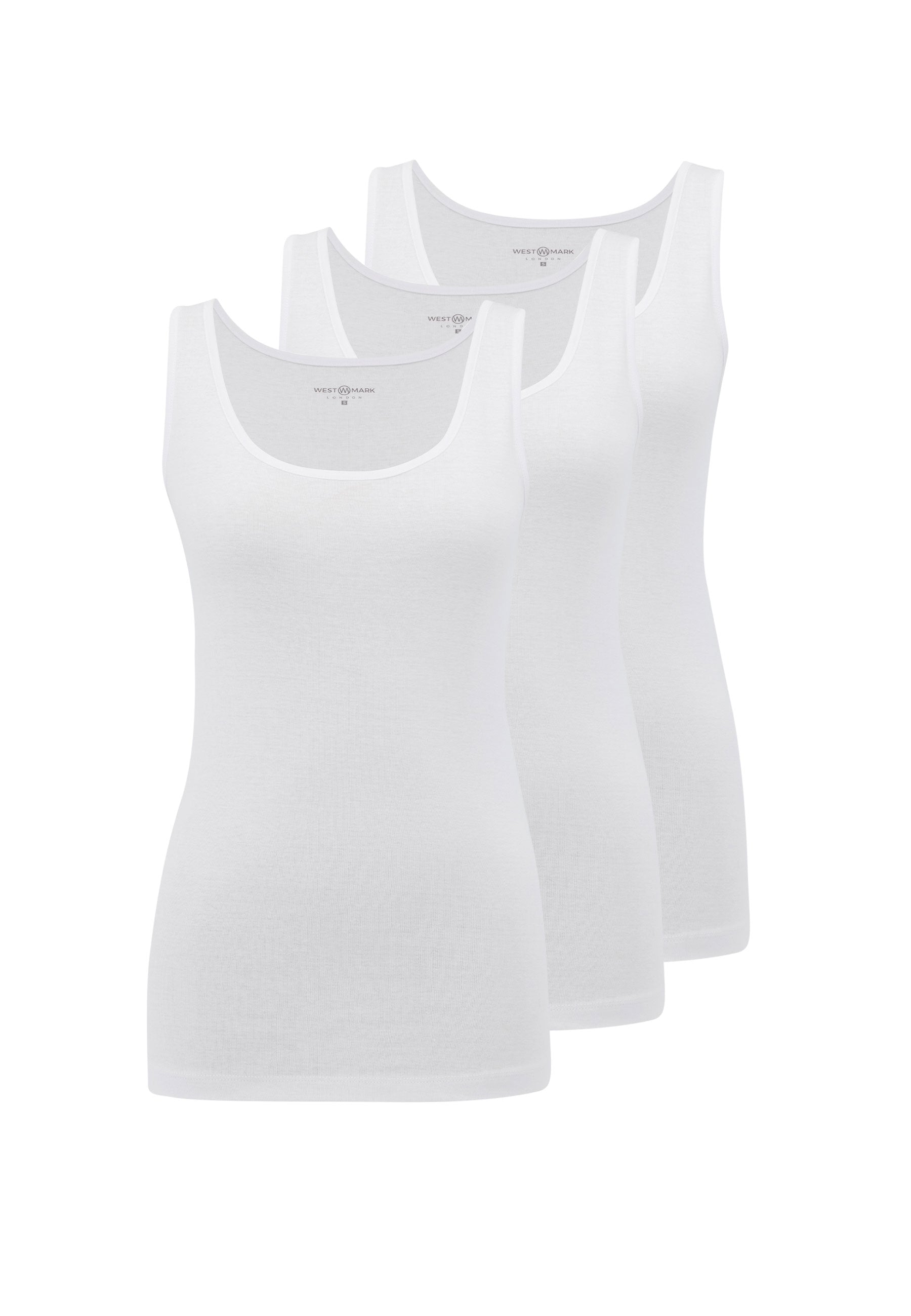 3’lü Beyaz Bisiklet Yaka Pamuklu Kolsuz Kadın Atlet EVA RIB TANK TOP - Underwear - Westmark London EU(TR) Store Organik Pamuklu Sürdürülebilir Moda