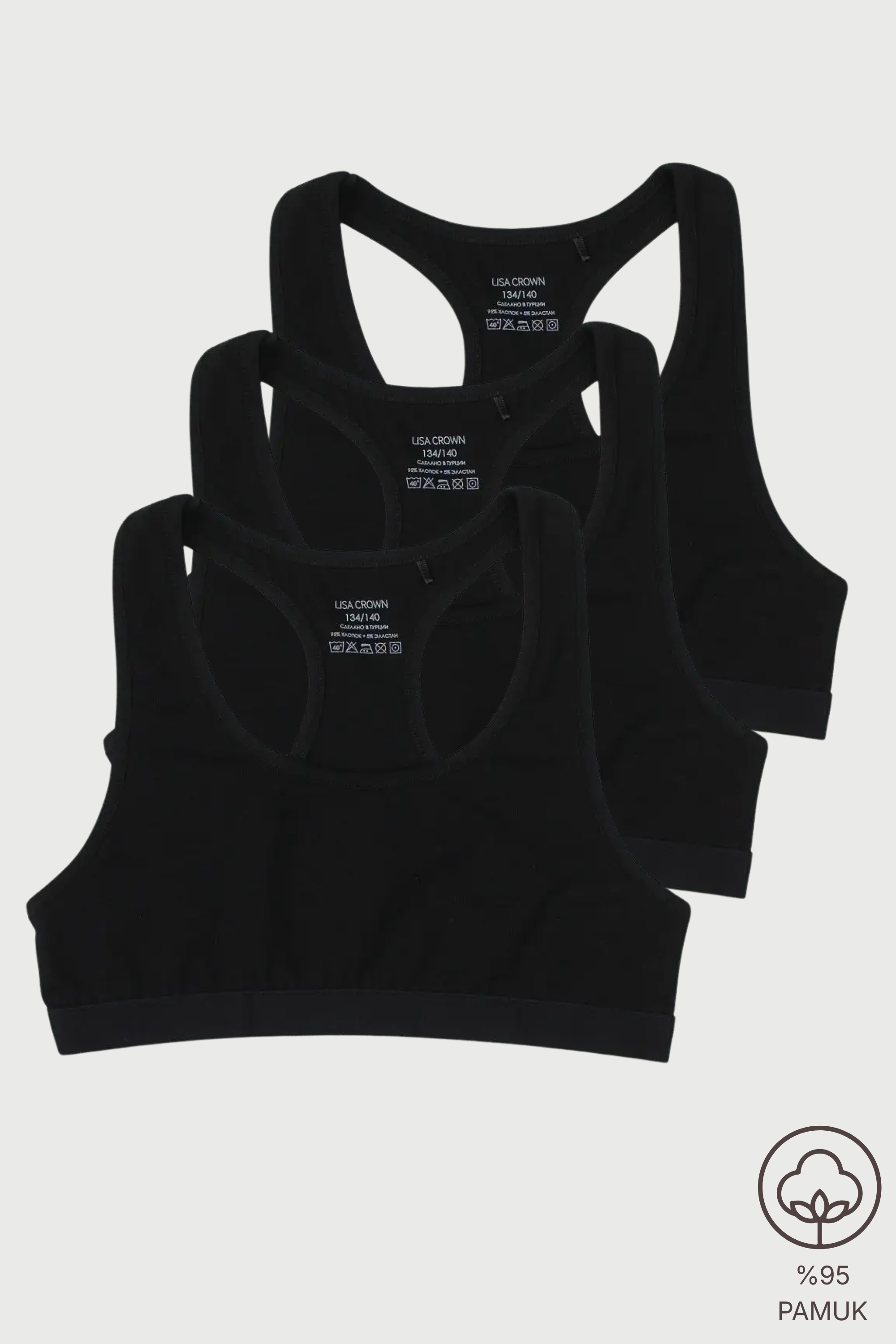 3'lü Siyah  Pamuk /  Elastan Kız Çocuk Bustiyer Set LCJULIA - Underwear - Westmark London EU(TR) Store Organik Pamuklu Sürdürülebilir Moda
