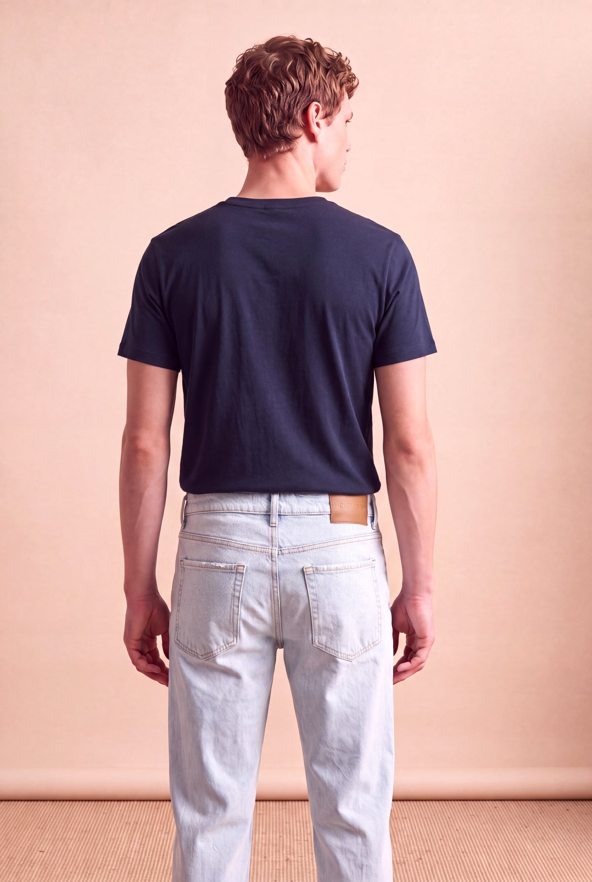 Erkek %100 Pamuk Gece Mavisi Kısa Kollu Bisiklet Yaka Basic T-Shirt OLAV