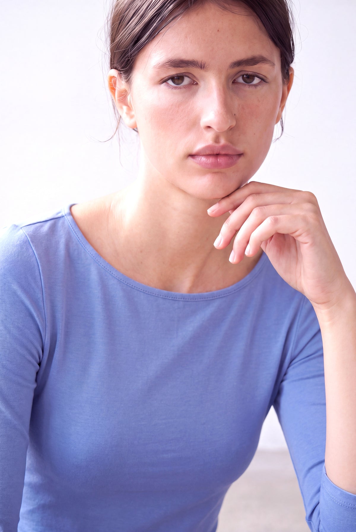 Mavi Kadın Mavi Pamuklu Kayık Yaka 3/4 Kol Belden Aşağıya Genişleyen Etekli Elbise ROSA - Dress - Westmark London EU(TR) Store Organik Pamuklu Sürdürülebilir Moda