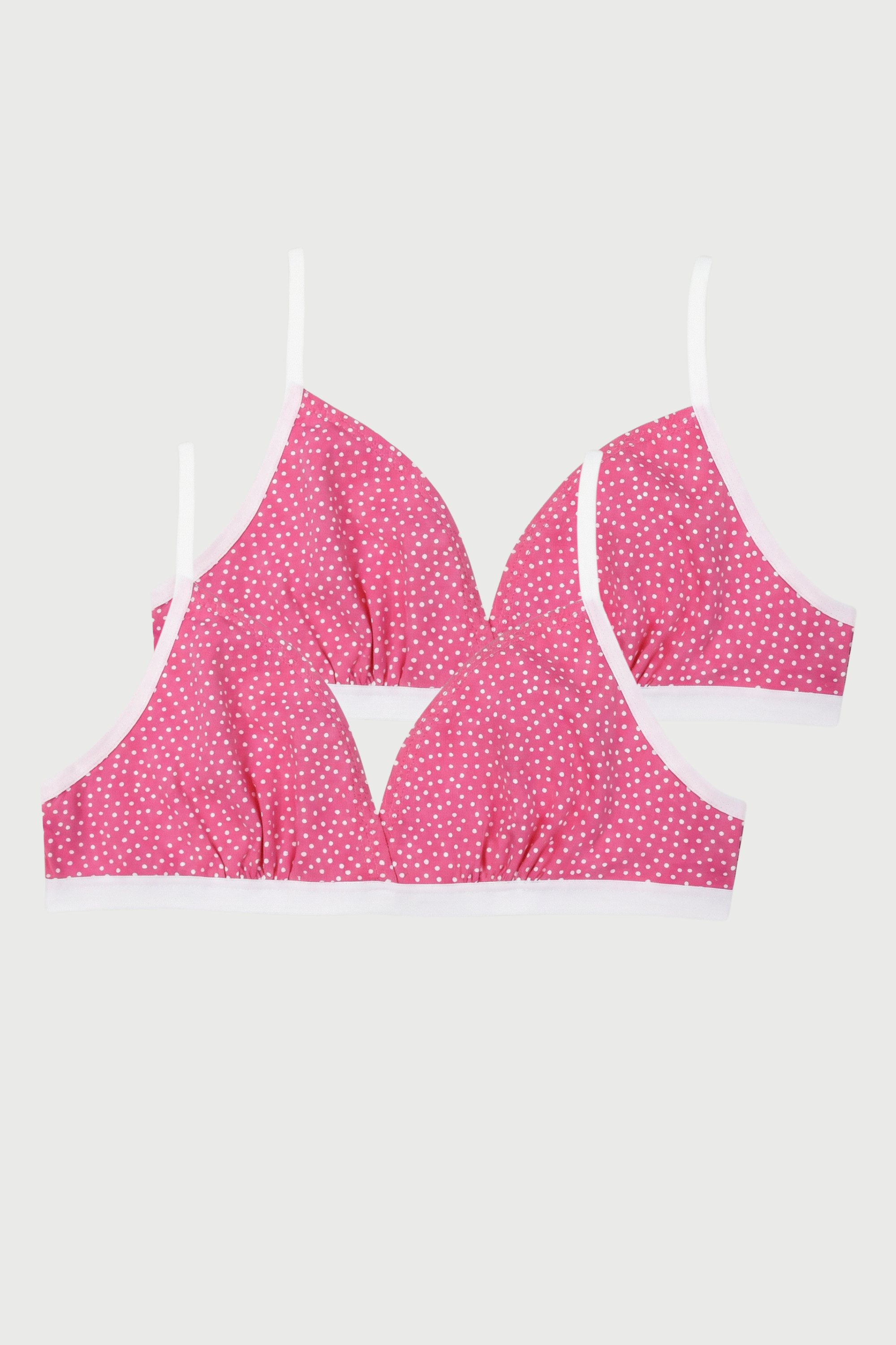 2'li Pembe, Beyaz Pamuk / Elastan Kız Çocuk Puantiyeli Bralet Set LCVICTORIA - Underwear - Westmark London EU(TR) Store Organik Pamuklu Sürdürülebilir Moda