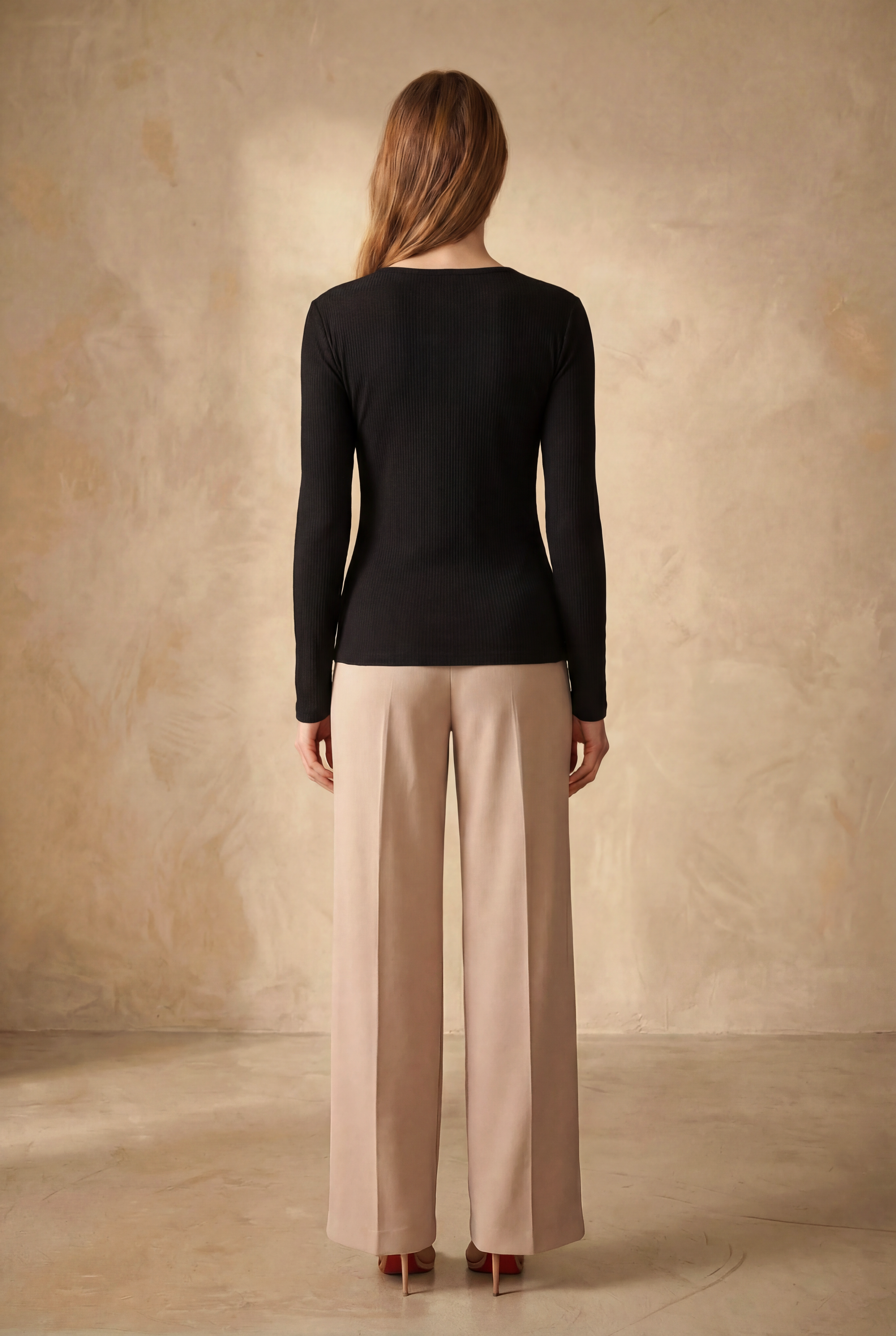 Siyah V Yaka Uzun Kollu Kadın Bluz OTTILIE TOP - Blouse - Westmark London EU(TR) Store Organik Pamuklu Sürdürülebilir Moda