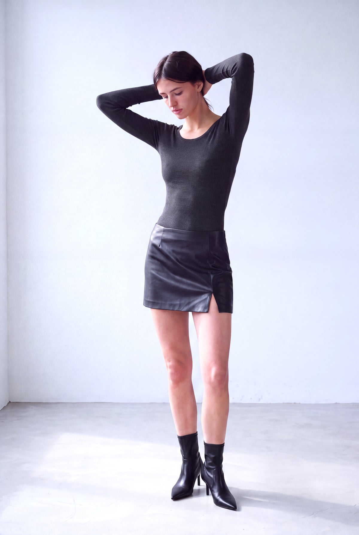 Koyu Gri Melanj Kadın Koyu Gri Melanj Kaşkorse Bisiklet Yaka Uzun Kollu Bluz TRINITY - Top - Westmark London EU(TR) Store Organik Pamuklu Sürdürülebilir Moda