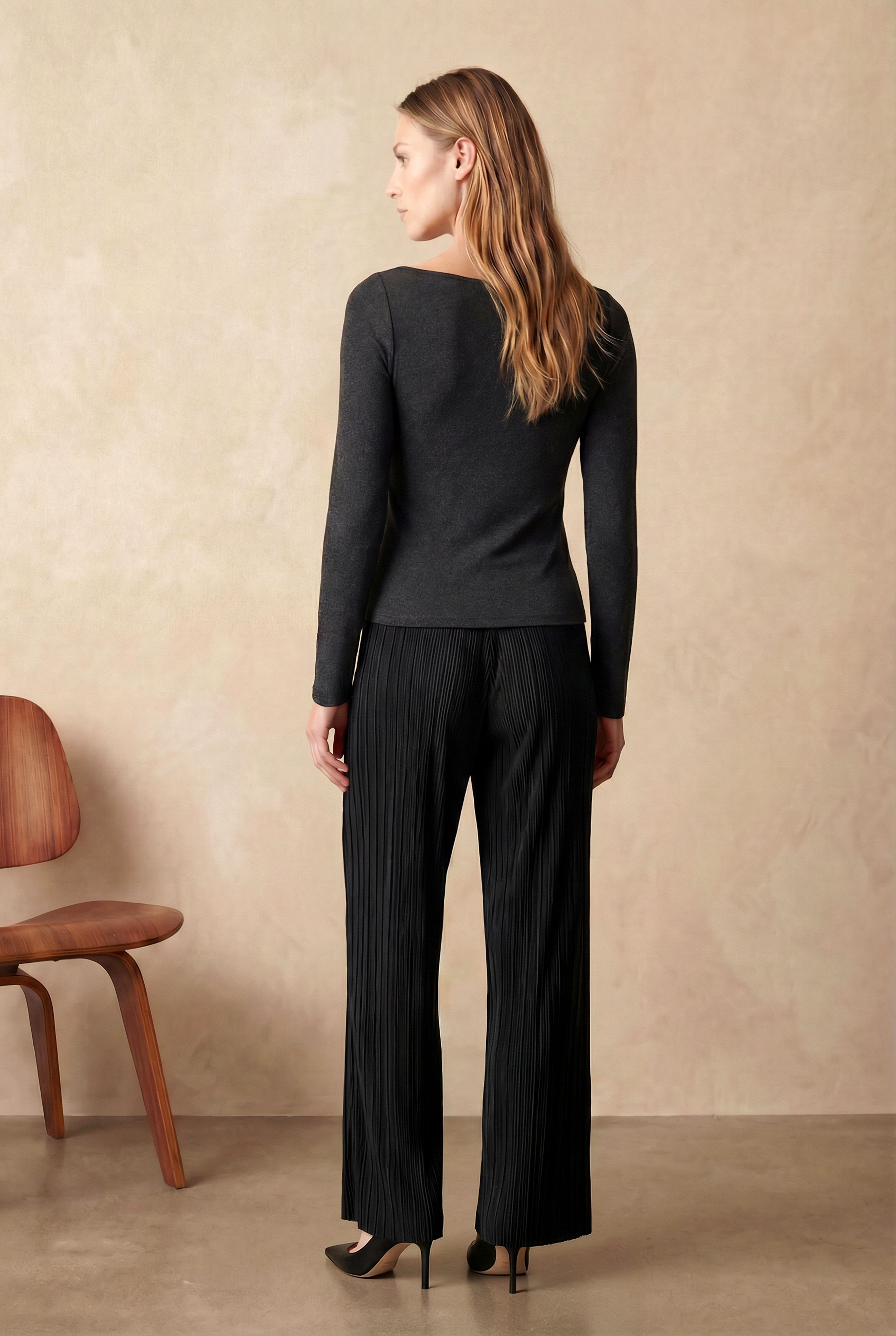 Siyah Melanj Kare Yaka Uzun Kollu Kadın Crop Body CECILIA CROP TOP - Blouse - Westmark London EU(TR) Store Organik Pamuklu Sürdürülebilir Moda