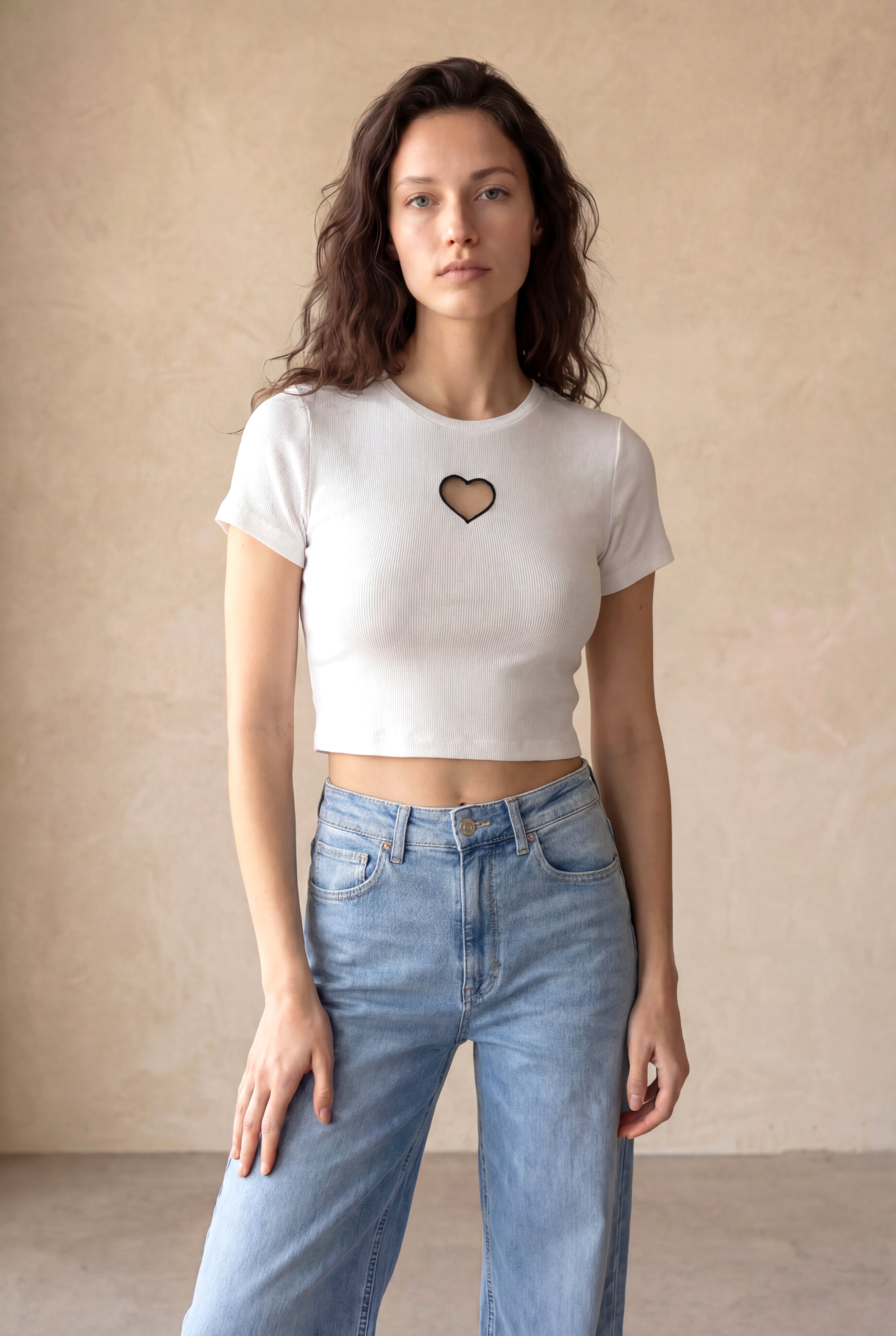 Kadın Regular Fit Bisiklet Yaka Pamuk / Elastan Kısa Kol Beyaz Düğmeli Kazak SOLE - Top - Westmark London EU(TR) Store Organik Pamuklu Sürdürülebilir Moda