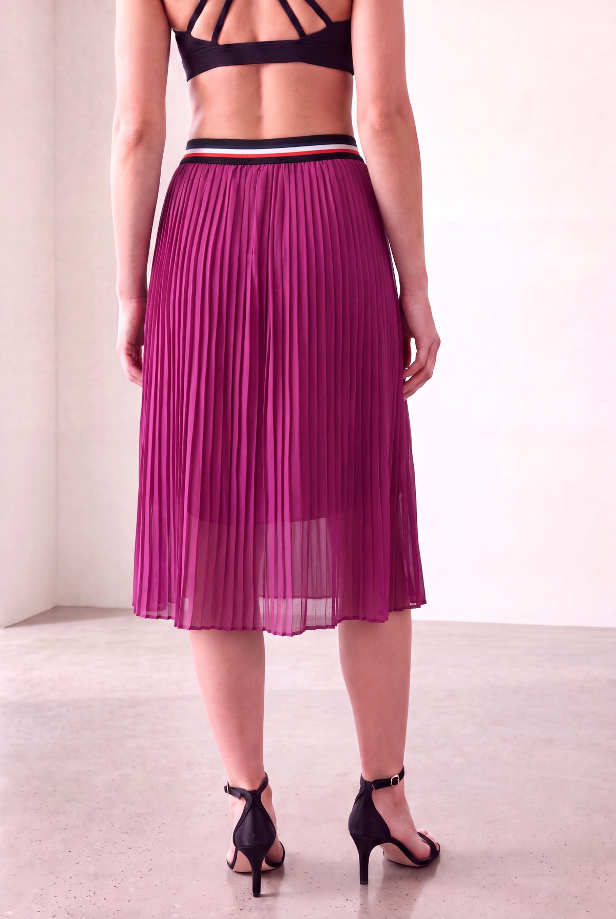 Pembe Kadın Pembe Piliseli Tül Renkli Lastik Bel Astarlı Midi Etek HOLLY - Skirt - Westmark London EU(TR) Store Organik Pamuklu Sürdürülebilir Moda