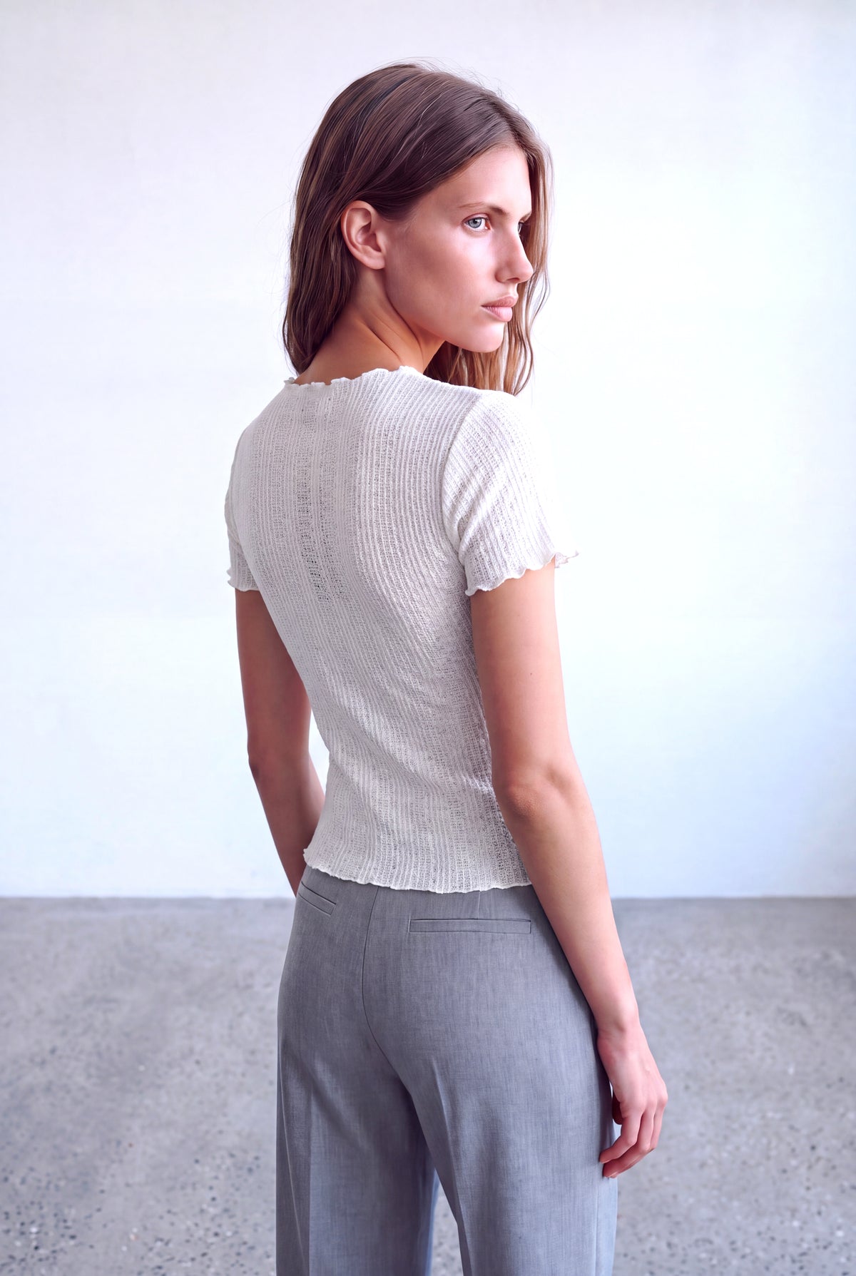 Beyaz Kadın Beyaz Ajurlu Bisiklet Yaka Kısa Kollu Baby Overlock Detaylı Bluz AJOUR - Top - Westmark London EU(TR) Store Organik Pamuklu Sürdürülebilir Moda