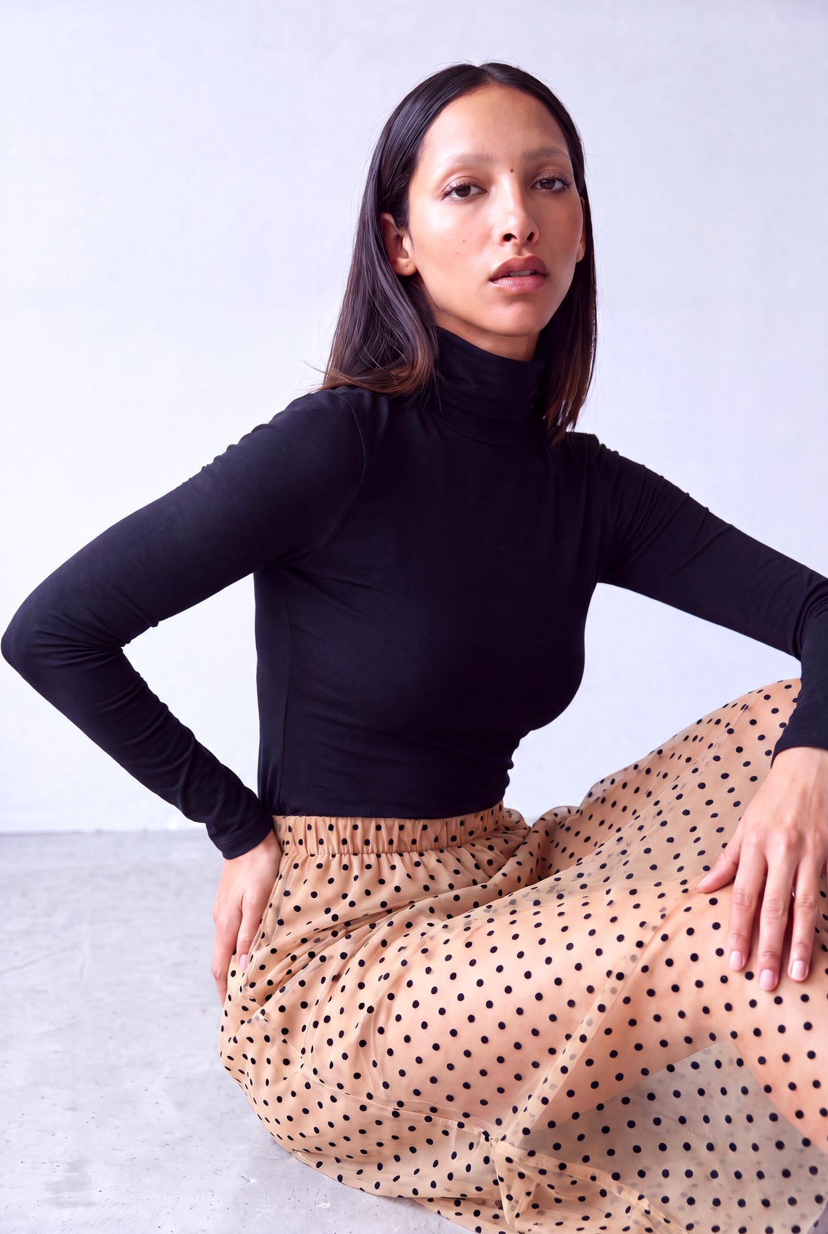 Siyah Kadın Siyah Pamuklu Balıkçı Yaka Uzun Kollu Bluz SOFIA - Top - Westmark London EU(TR) Store Organik Pamuklu Sürdürülebilir Moda