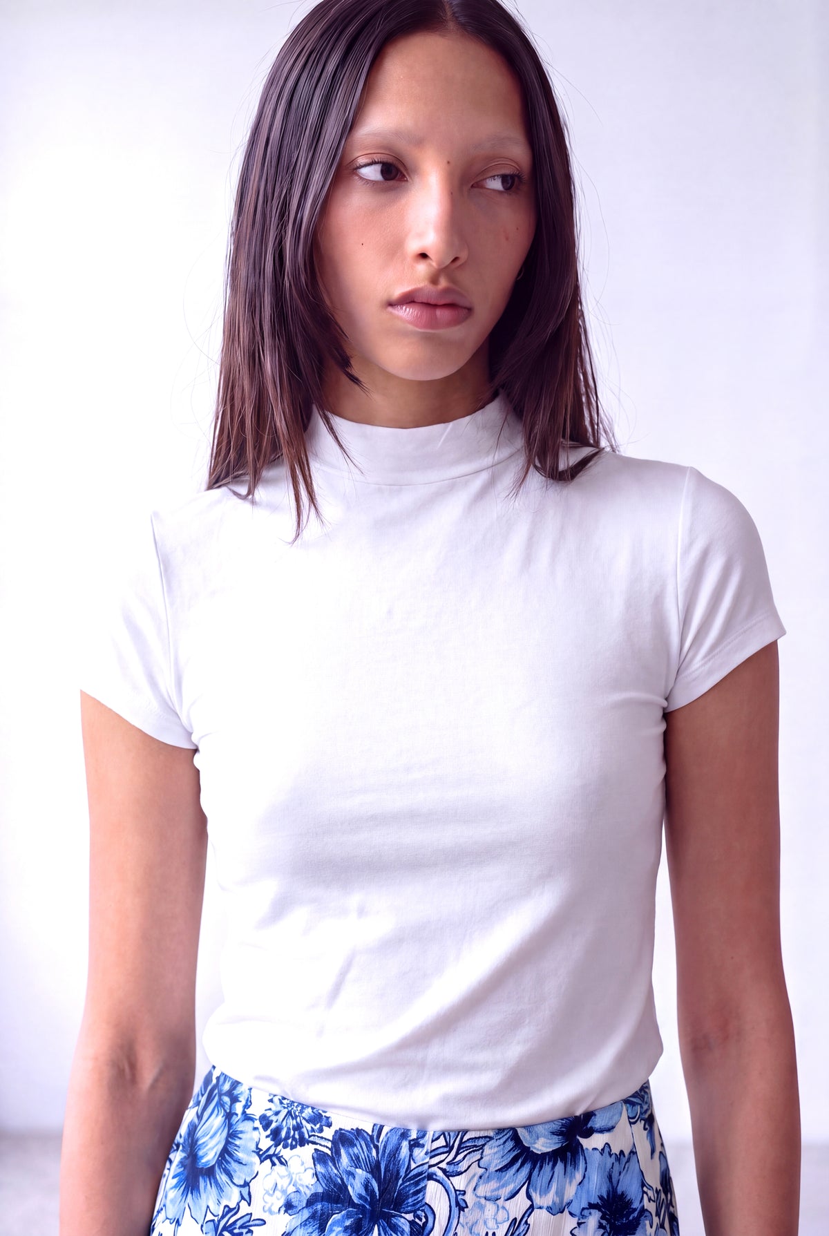 Beyaz Kadın Beyaz Viskon Yarım Balıkçı Yaka Kısa Kollu Duble Kol Detaylı Bluz DONNA - Top - Westmark London EU(TR) Store Organik Pamuklu Sürdürülebilir Moda