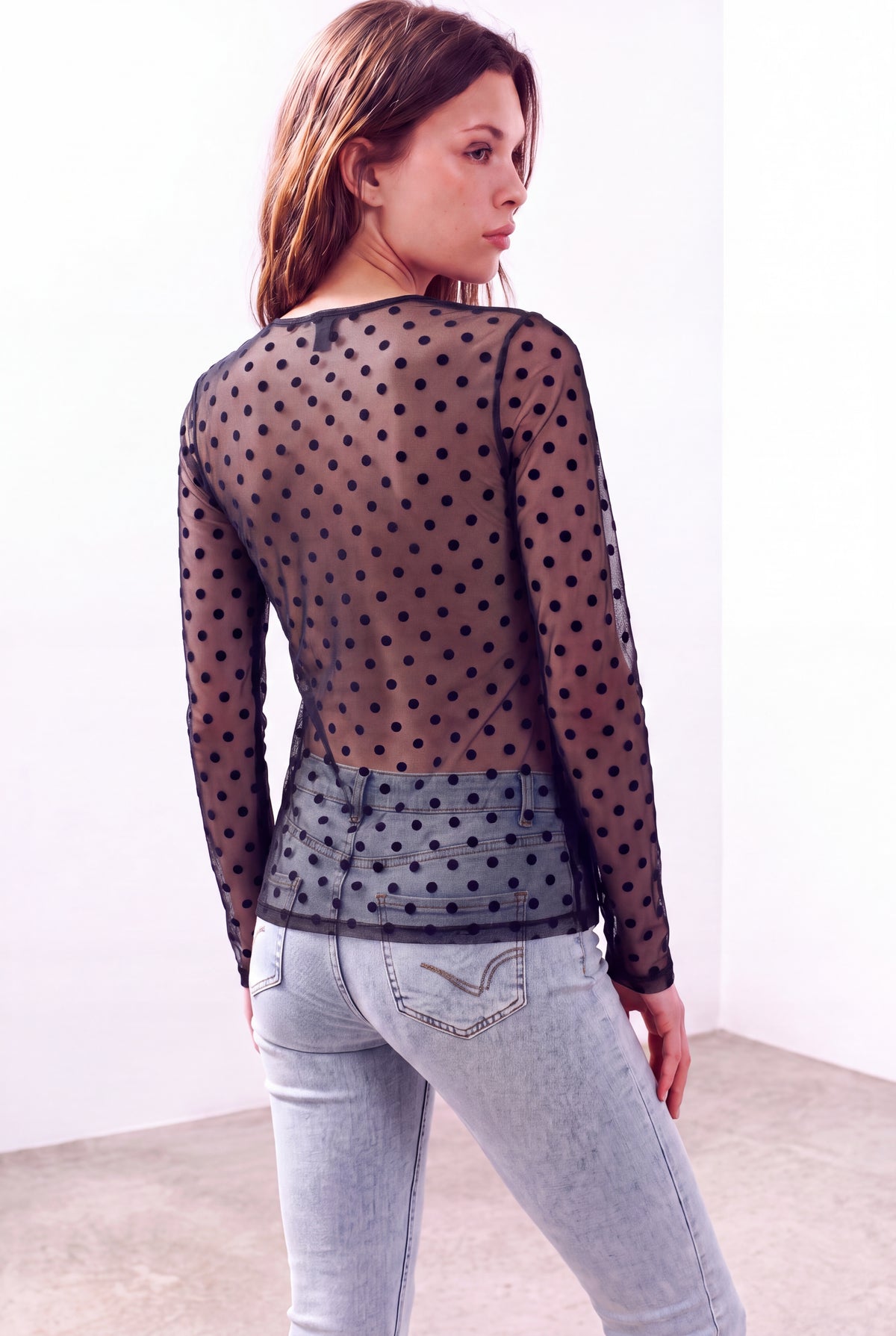 Lacivert Kadın Lacivert Tül Bisiklet Yaka Uzun Kollu Ön Astarlı Bluz SALOME - Top - Westmark London EU(TR) Store Organik Pamuklu Sürdürülebilir Moda