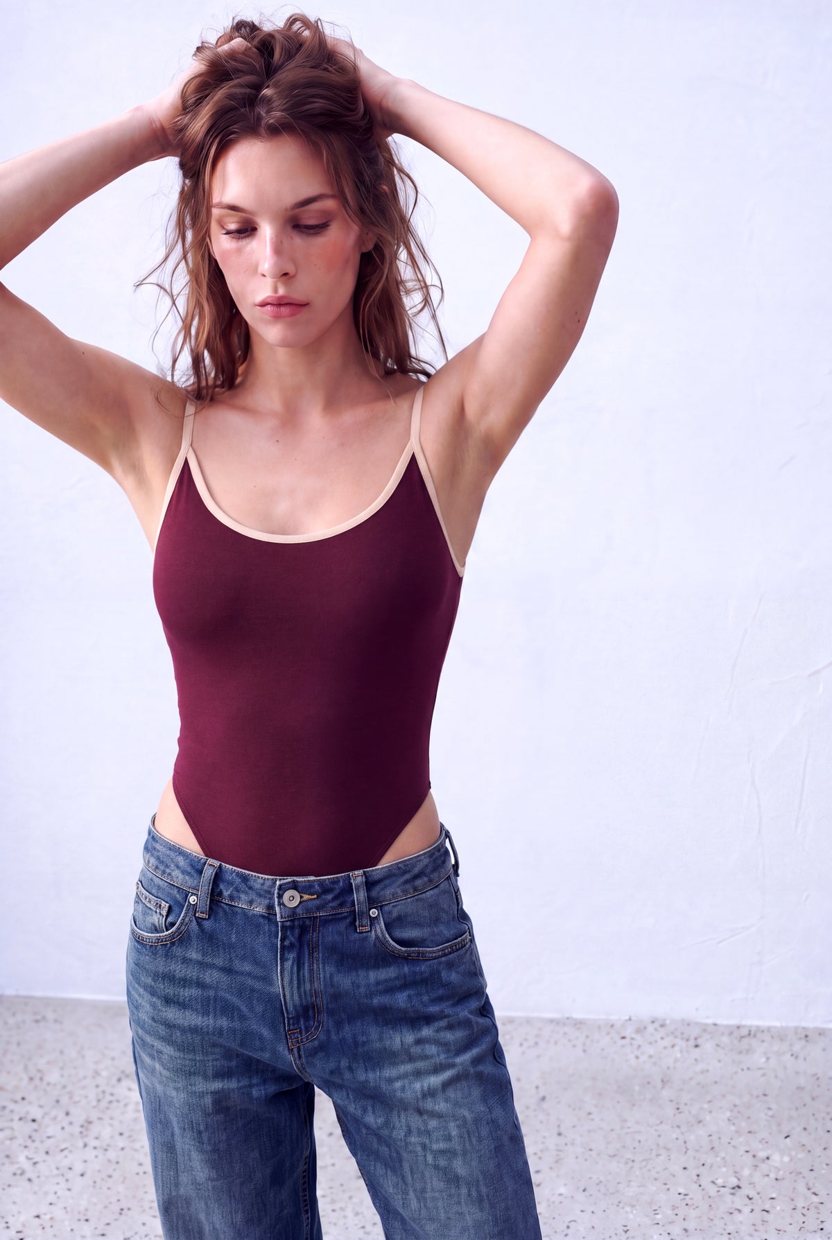 Bordo Kadın Bordo Pamuklu Askılı Kolsuz Renkli Biyeli Body PHOEBE - Bodysuit - Westmark London EU(TR) Store Organik Pamuklu Sürdürülebilir Moda
