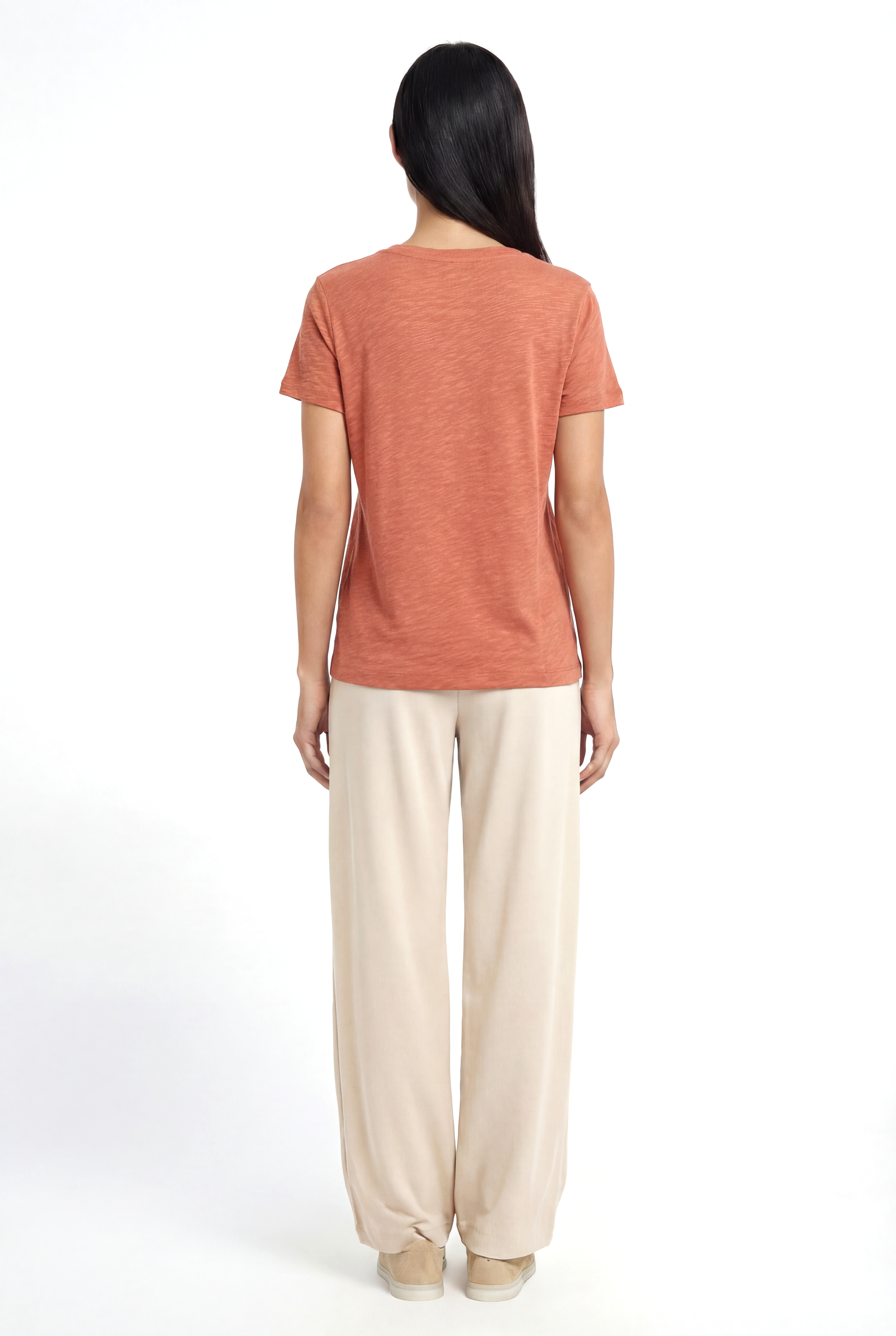 Nar Çiçeği Bisiklet Yaka Pamuklu Kısa Kollu Kadın T-Shirt BETTINA S/S TOP - T-Shirt - Westmark London EU(TR) Store Organik Pamuklu Sürdürülebilir Moda