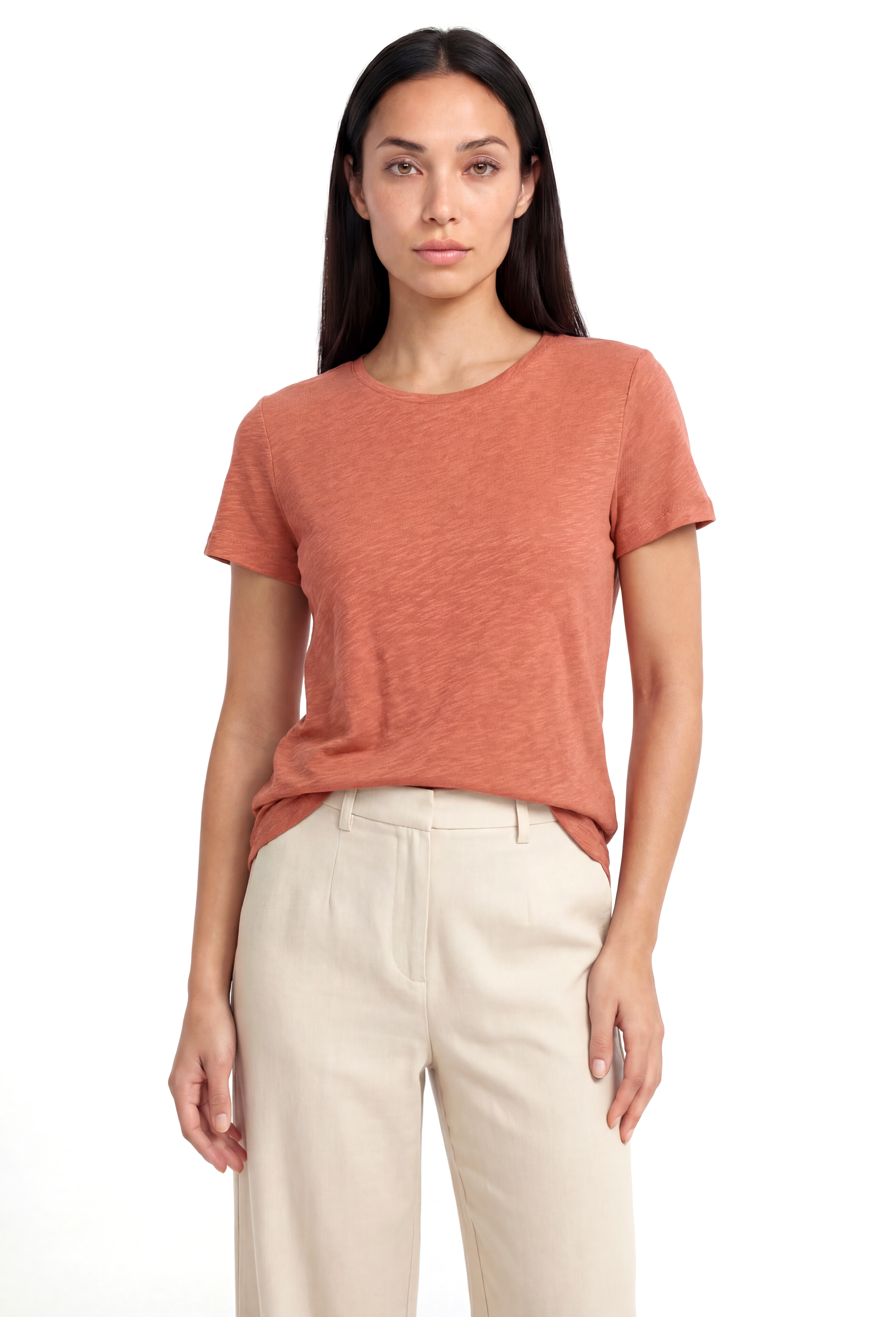 Nar Çiçeği Bisiklet Yaka Pamuklu Kısa Kollu Kadın T-Shirt BETTINA S/S TOP - T-Shirt - Westmark London EU(TR) Store Organik Pamuklu Sürdürülebilir Moda