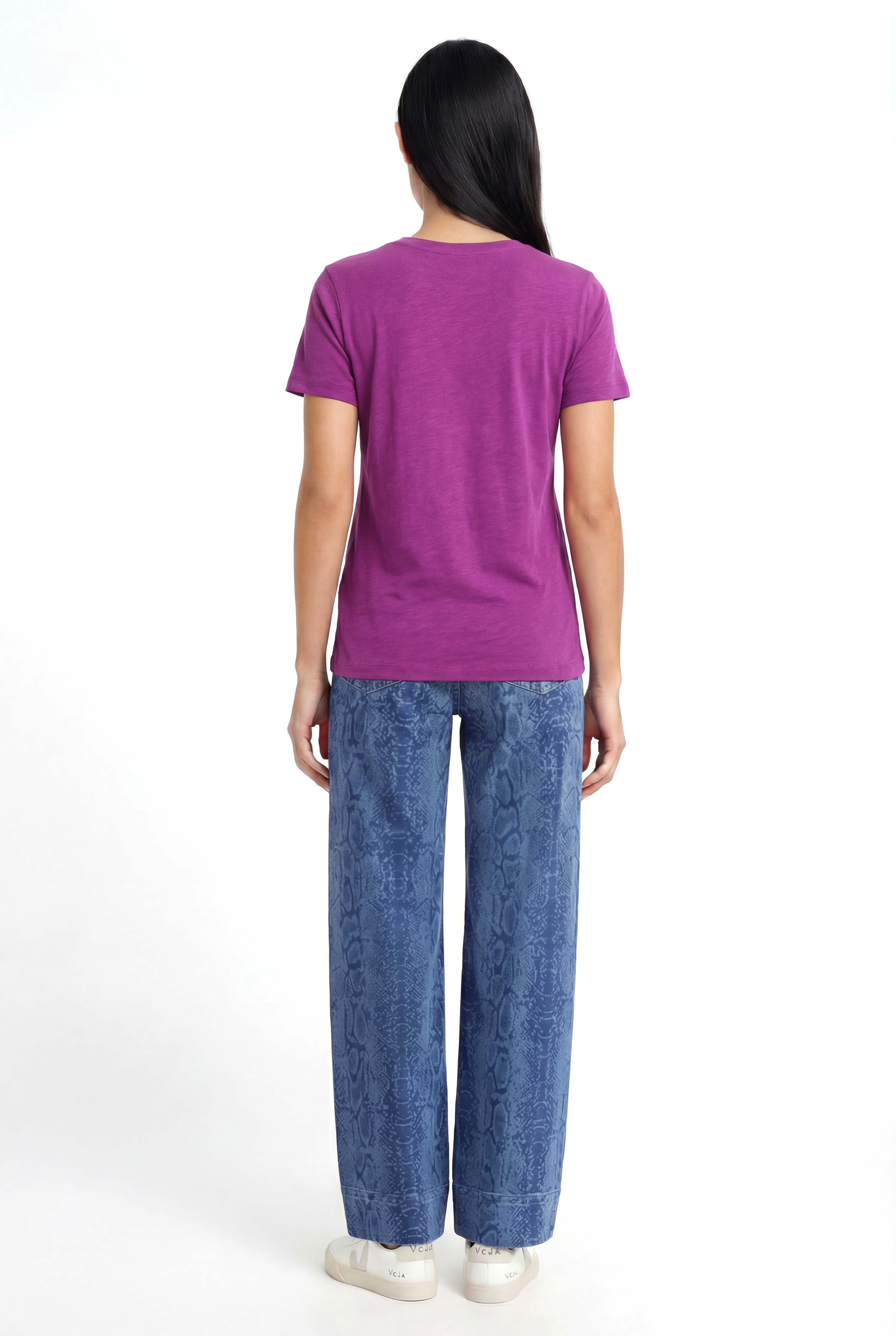 Mor Bisiklet Yaka Pamuklu Kısa Kollu Kadın T-Shirt BETTINA S/S TOP - T-Shirt - Westmark London EU(TR) Store Organik Pamuklu Sürdürülebilir Moda