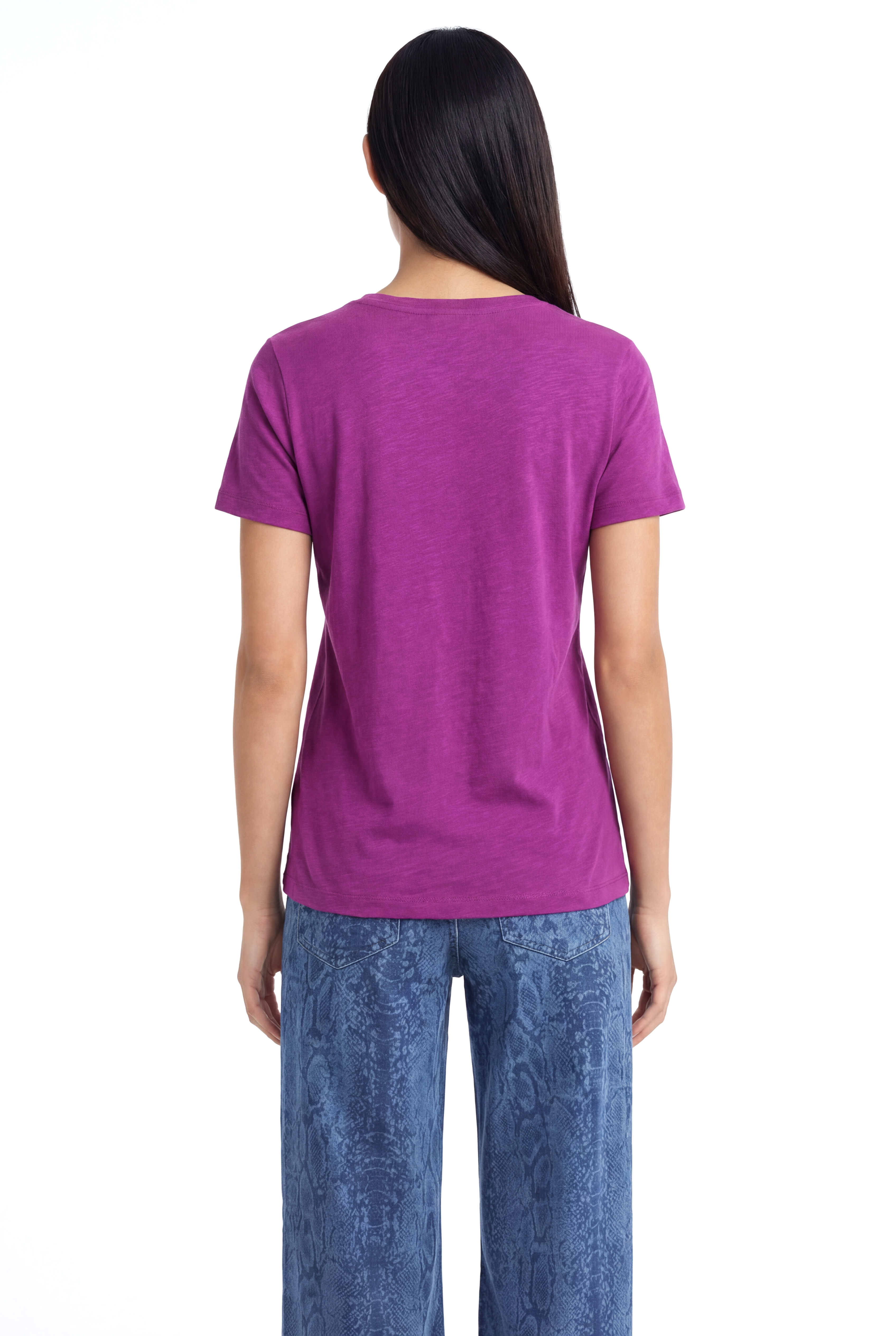 Mor Bisiklet Yaka Pamuklu Kısa Kollu Kadın T-Shirt BETTINA S/S TOP - T-Shirt - Westmark London EU(TR) Store Organik Pamuklu Sürdürülebilir Moda