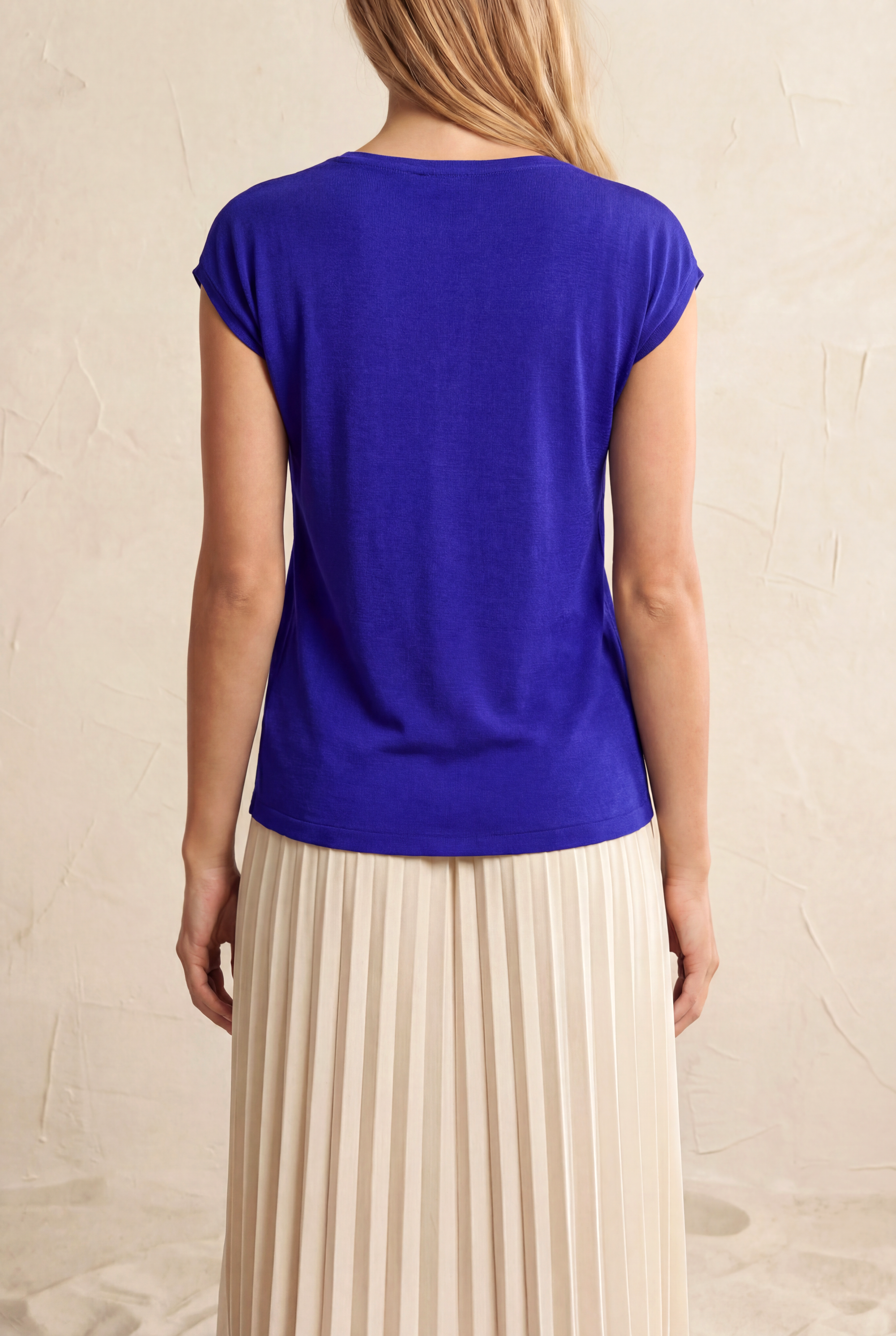 Derin Mavi Bisiklet Yaka Pamuklu Kadın Kısa Kollu T-Shirt BETTY O-NECK TOP - T-Shirt - Westmark London EU(TR) Store Organik Pamuklu Sürdürülebilir Moda