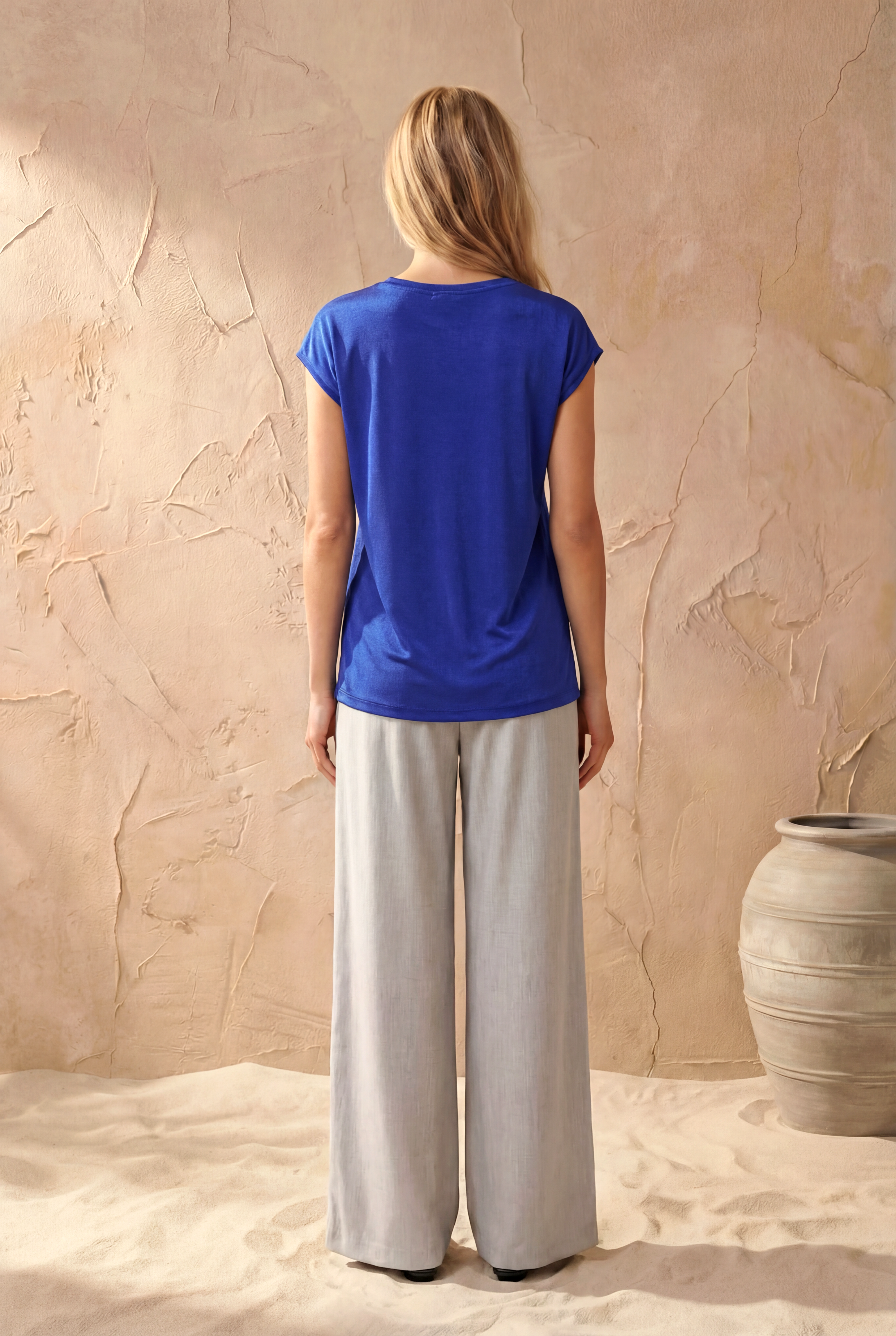 Prenses Mavi Bisiklet Yaka Pamuklu Kadın Kısa Kollu T-Shirt BETTY O-NECK TOP - T-Shirt - Westmark London EU(TR) Store Organik Pamuklu Sürdürülebilir Moda