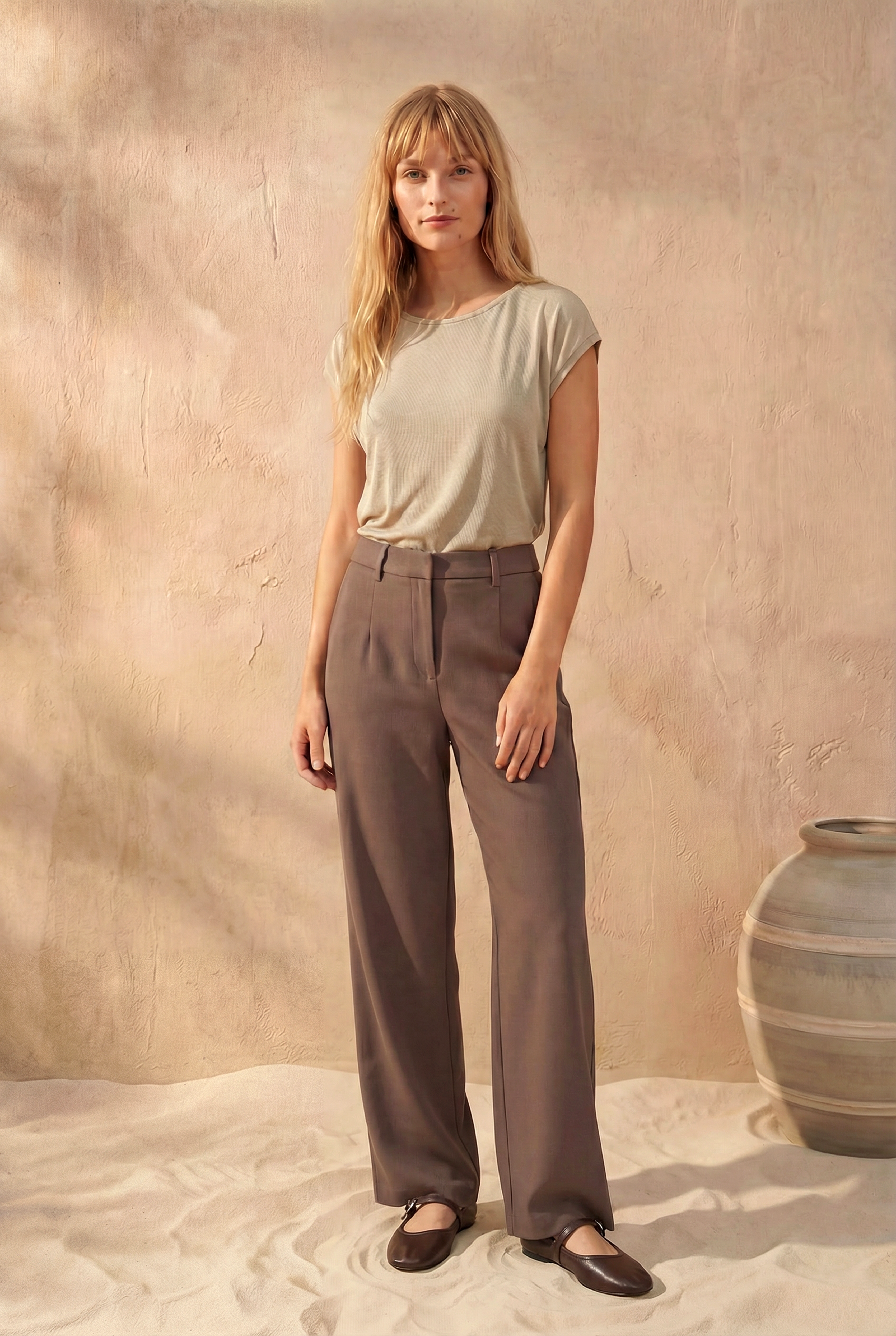 Açık Gri Bisiklet Yaka Pamuklu Kadın Kısa Kollu T-Shirt BETTY O-NECK TOP - T-Shirt - Westmark London EU(TR) Store Organik Pamuklu Sürdürülebilir Moda