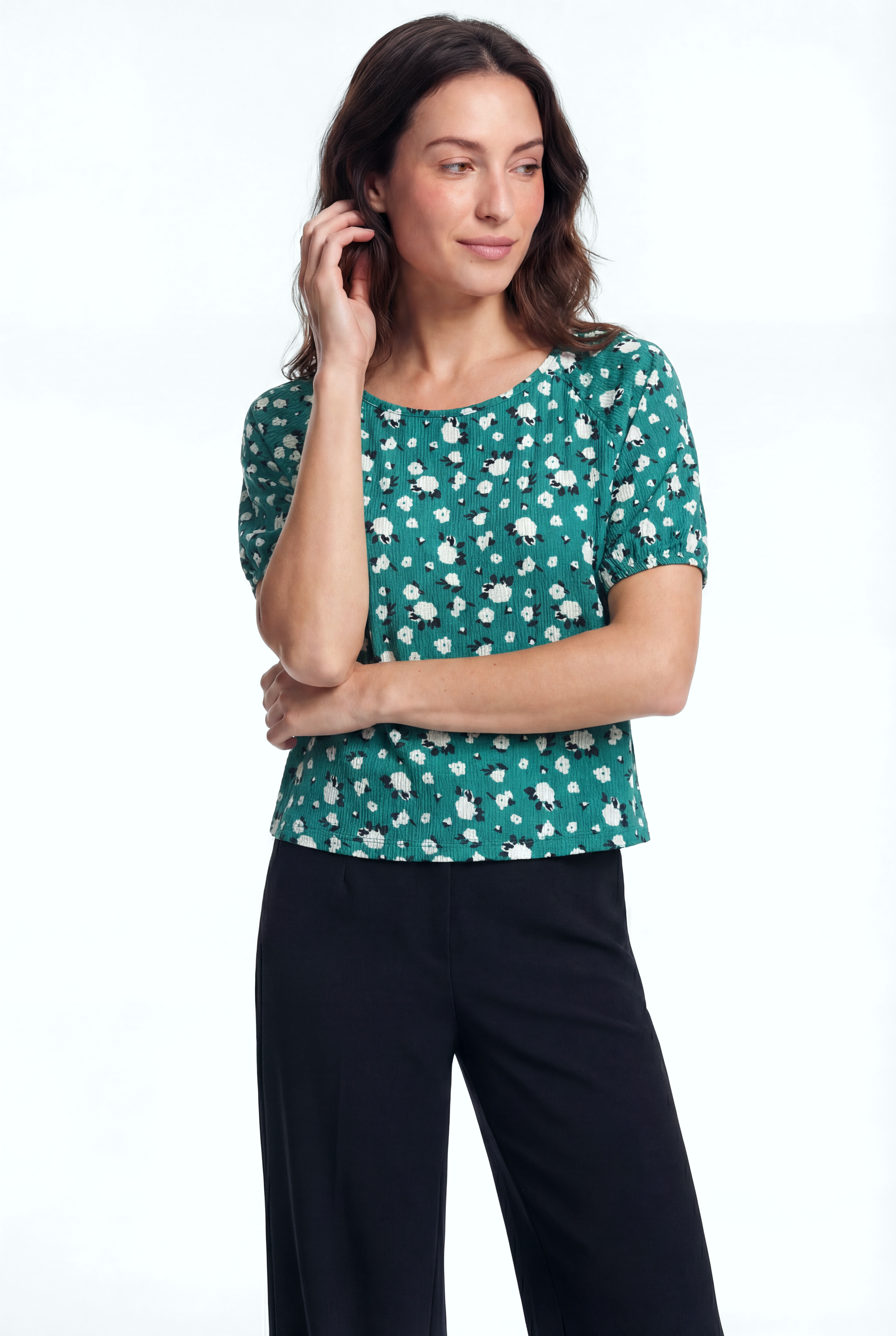 Kadın Bisiklet Yaka Kısa Kollu Desenli  Crop Üst CARMEN - T-Shirt - Westmark London EU(TR) Store Organik Pamuklu Sürdürülebilir Moda