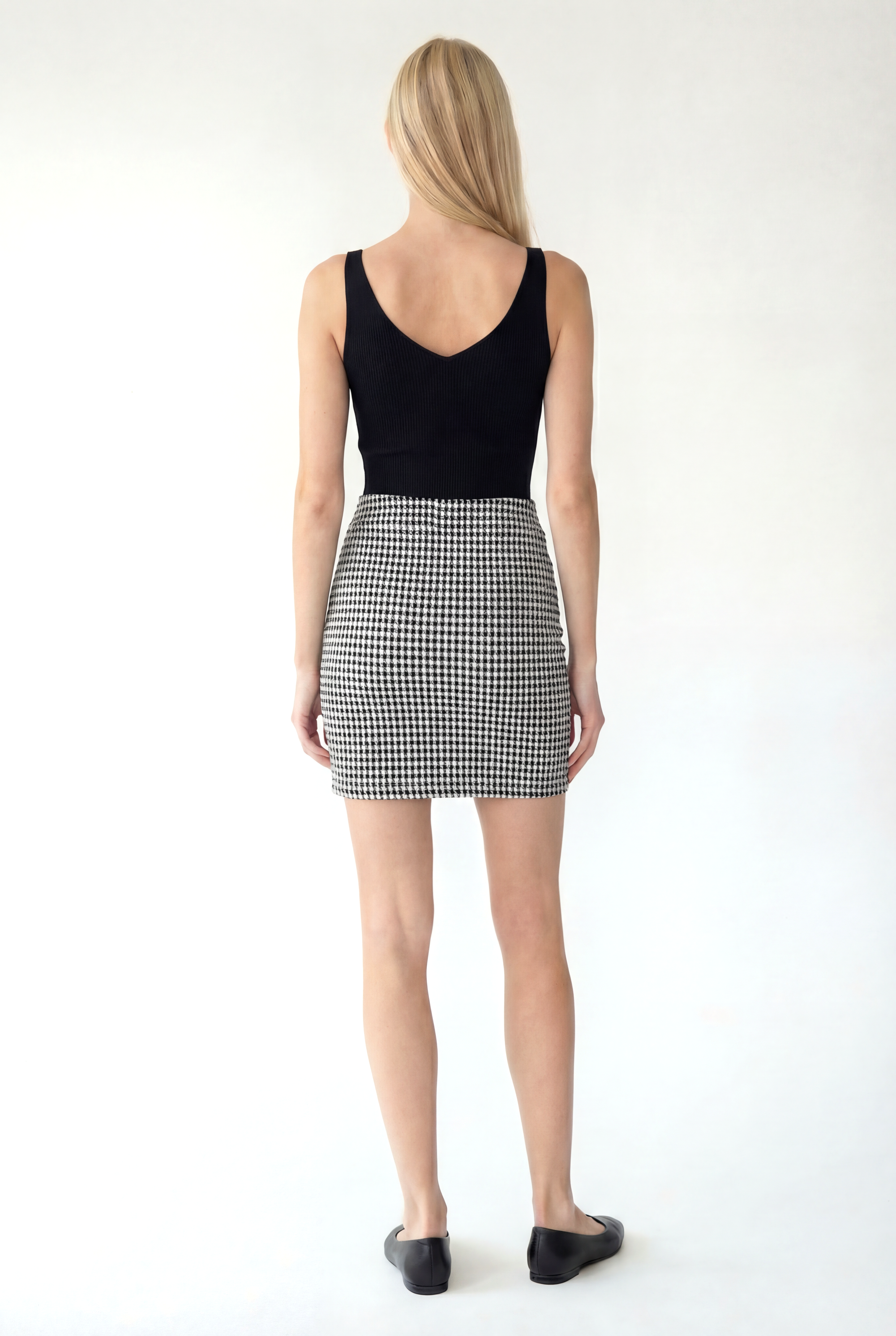 Siyah Beyaz Desenli Orta Bel Kadın Etek JULIET - Skirt - Westmark London EU(TR) Store Organik Pamuklu Sürdürülebilir Moda