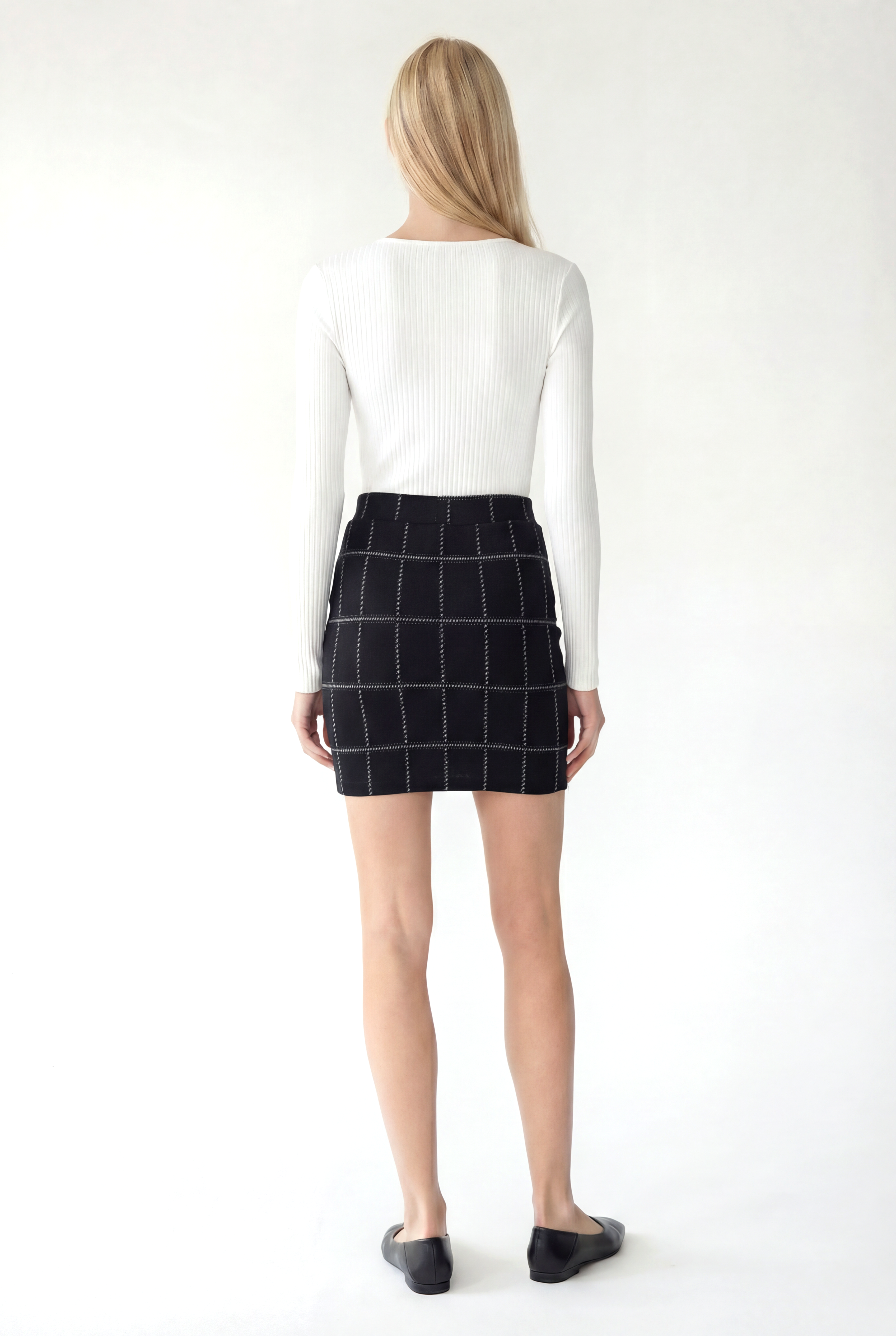 Siyah Kare Desenli Orta Bel Kadın Etek JULIET - Skirt - Westmark London EU(TR) Store Organik Pamuklu Sürdürülebilir Moda