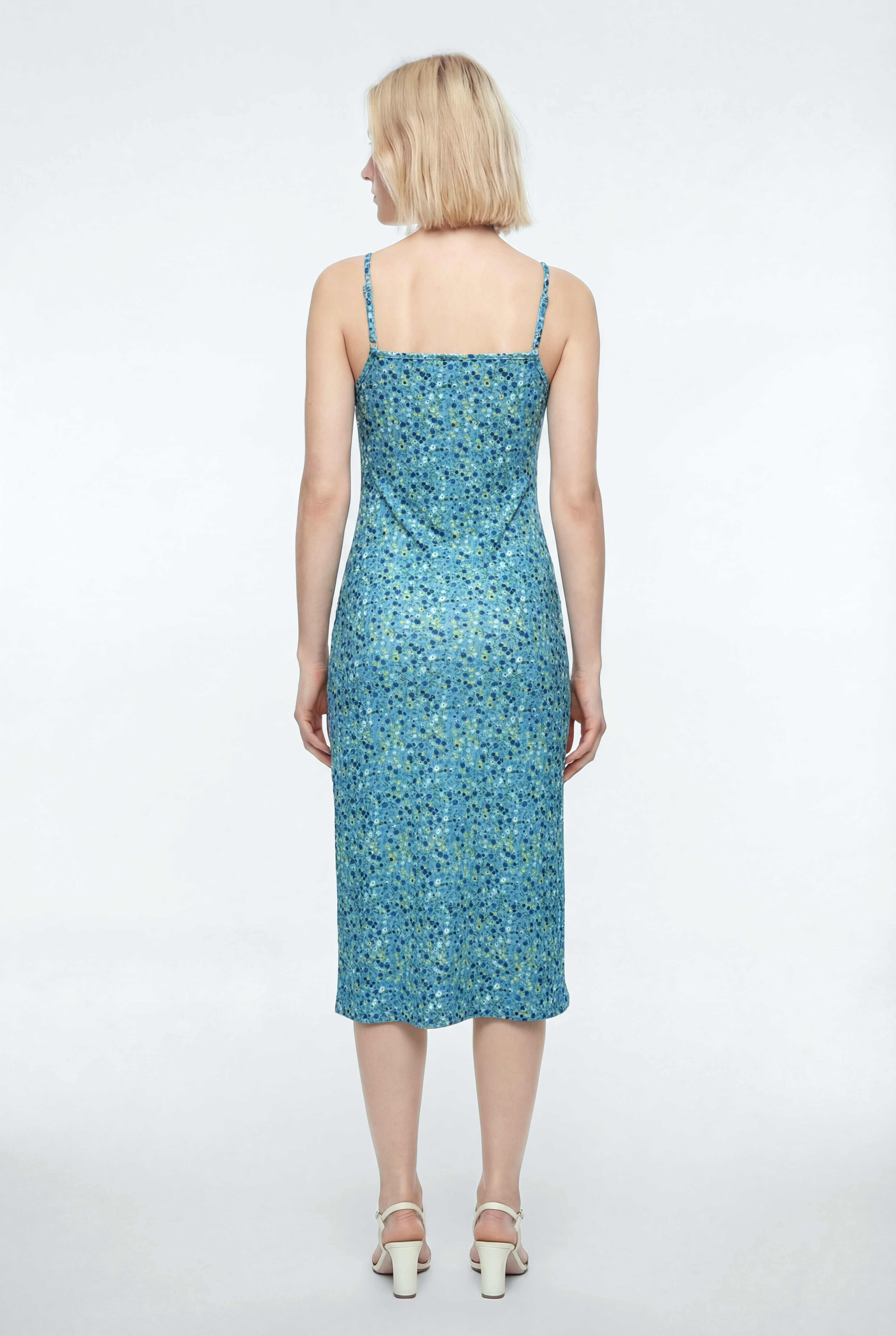 Kadın Kare Yaka Kısa Kollu Desenli Krinkle  Elbise MARTA - Elbise - Westmark London EU(TR) Store Organik Pamuklu Sürdürülebilir Moda