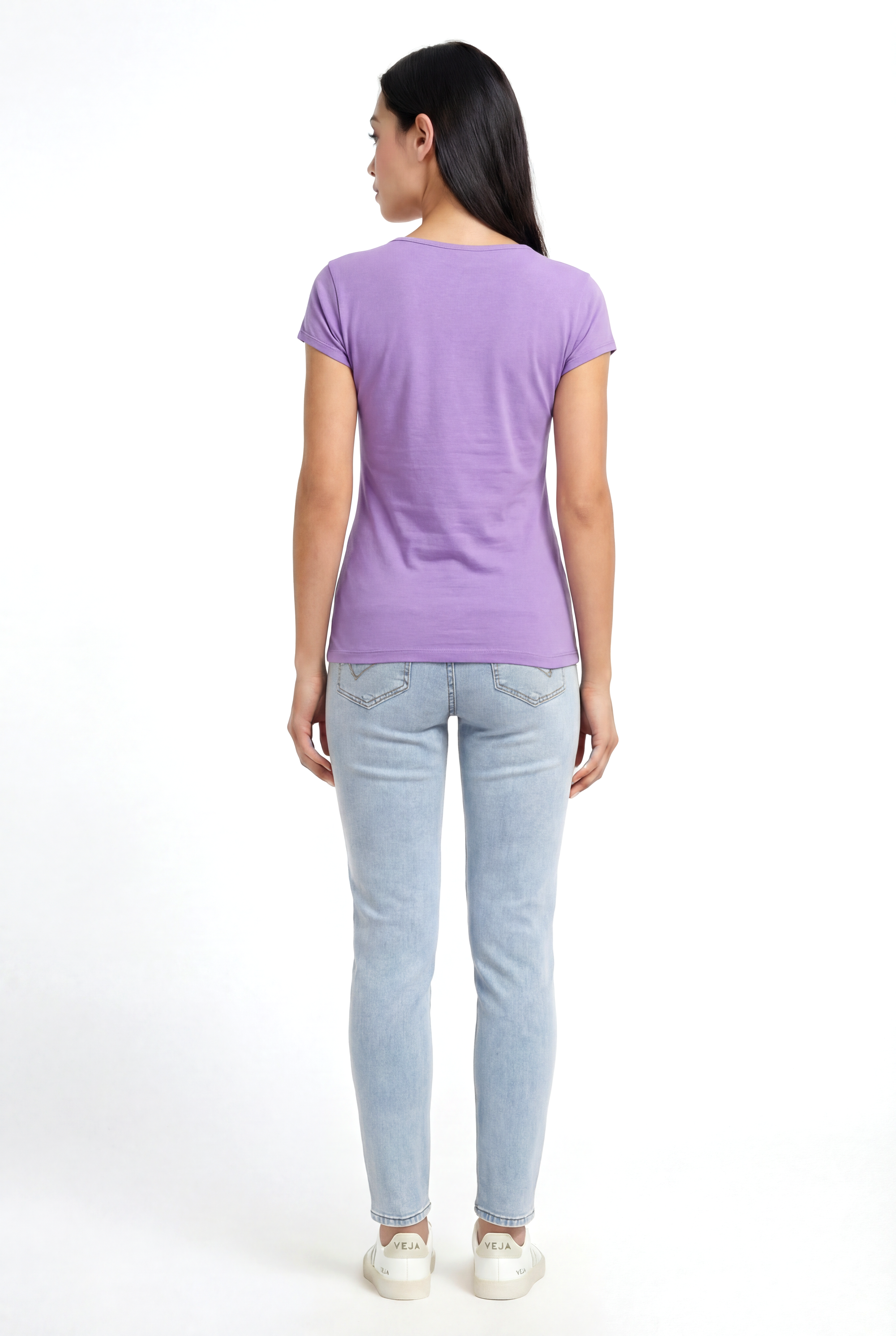 Lila V Yaka Kısa Kollu Kadın T-Shirt VALLI V-NECK S/S TOP - T-Shirt - Westmark London EU(TR) Store Organik Pamuklu Sürdürülebilir Moda