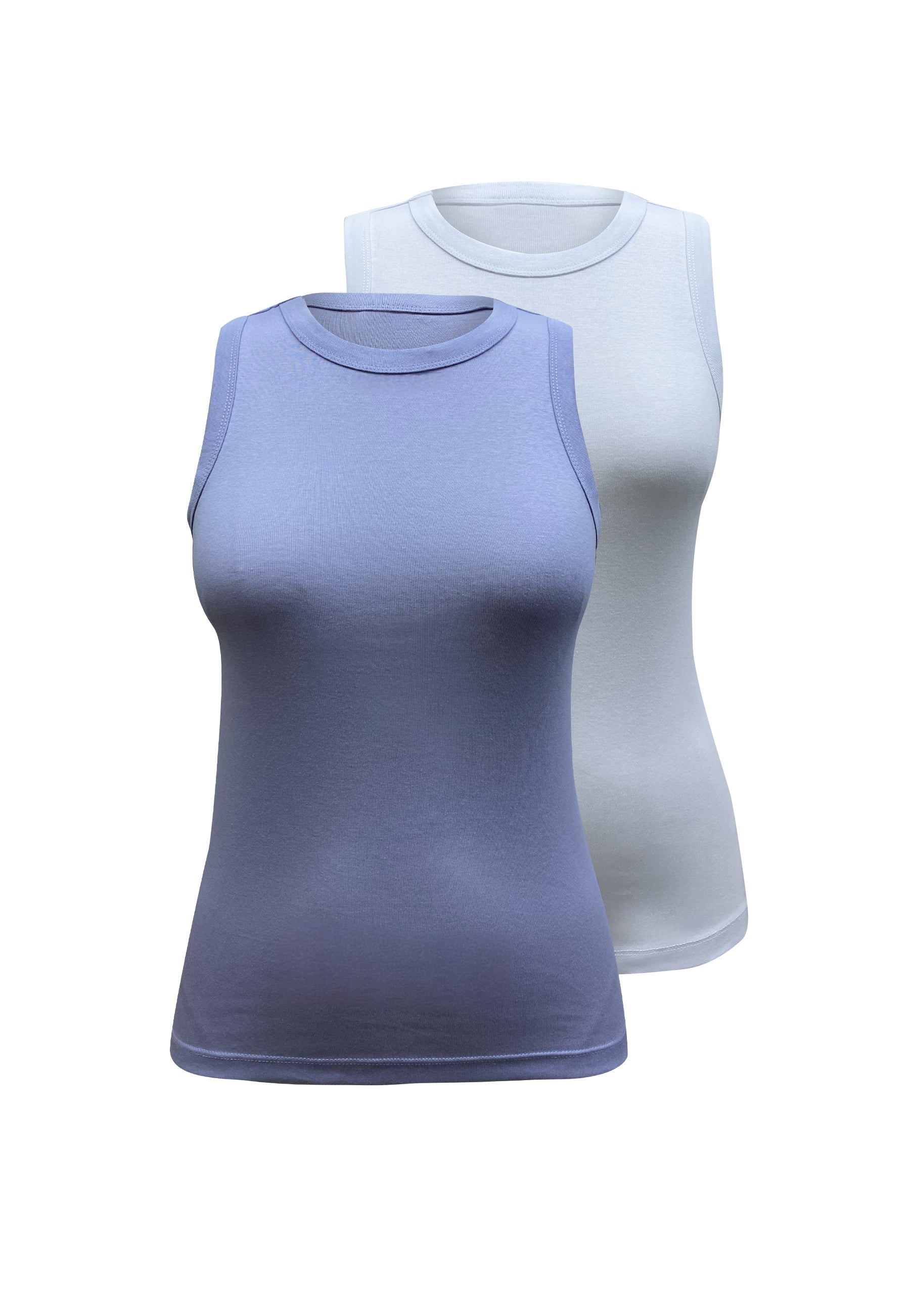 2'li Beyaz Lila Bisiklet Yaka Pamuklu Kısa Kollu Kadın T-Shirt CHARLOTTE S/L TOP - Tops - Westmark London EU(TR) Store Organik Pamuklu Sürdürülebilir Moda