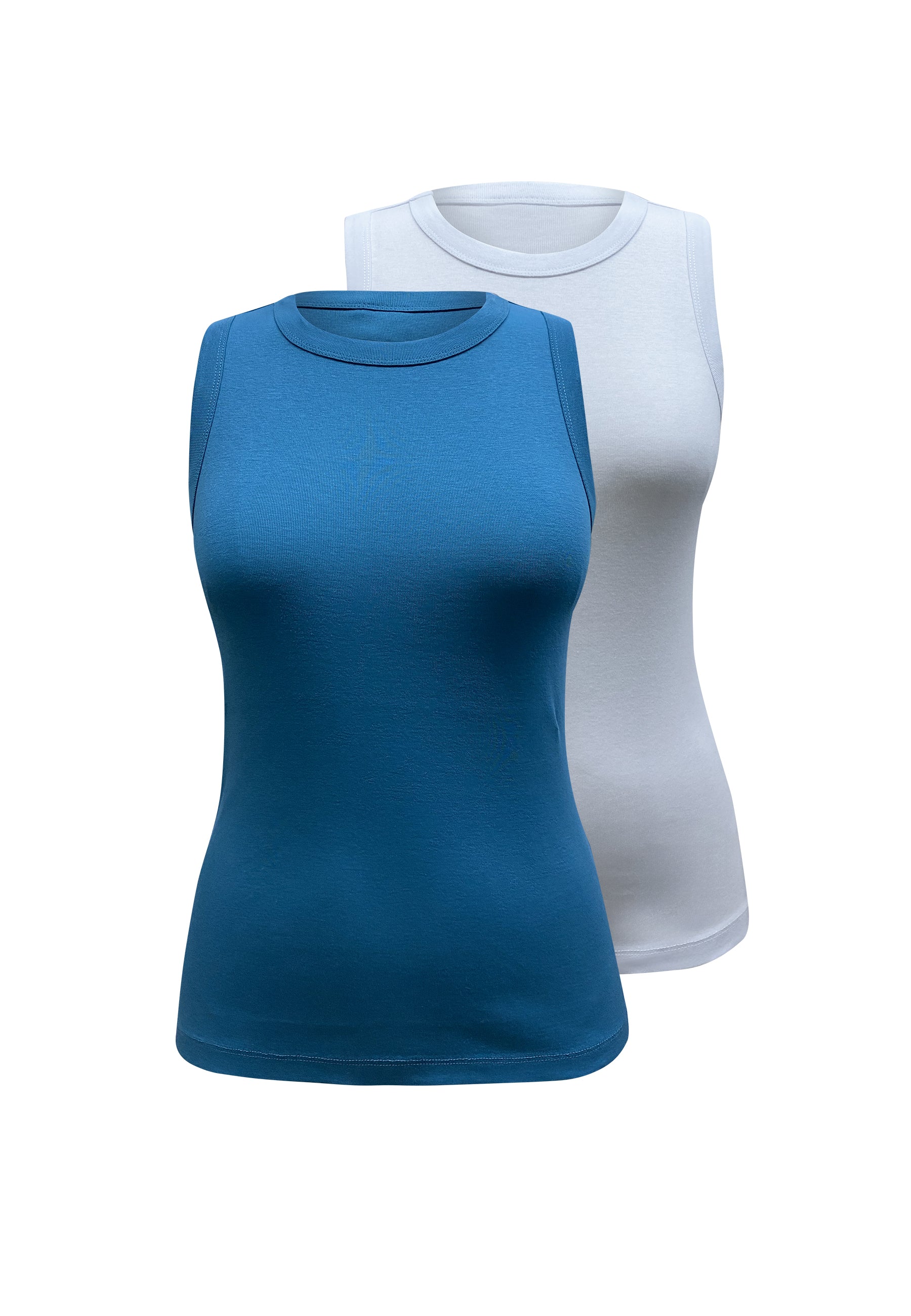 2'li Beyaz Petrol Yeşili Bisiklet Yaka Pamuklu Kısa Kollu Kadın T-Shirt CHARLOTTE S/L TOP - Tops - Westmark London EU(TR) Store Organik Pamuklu Sürdürülebilir Moda