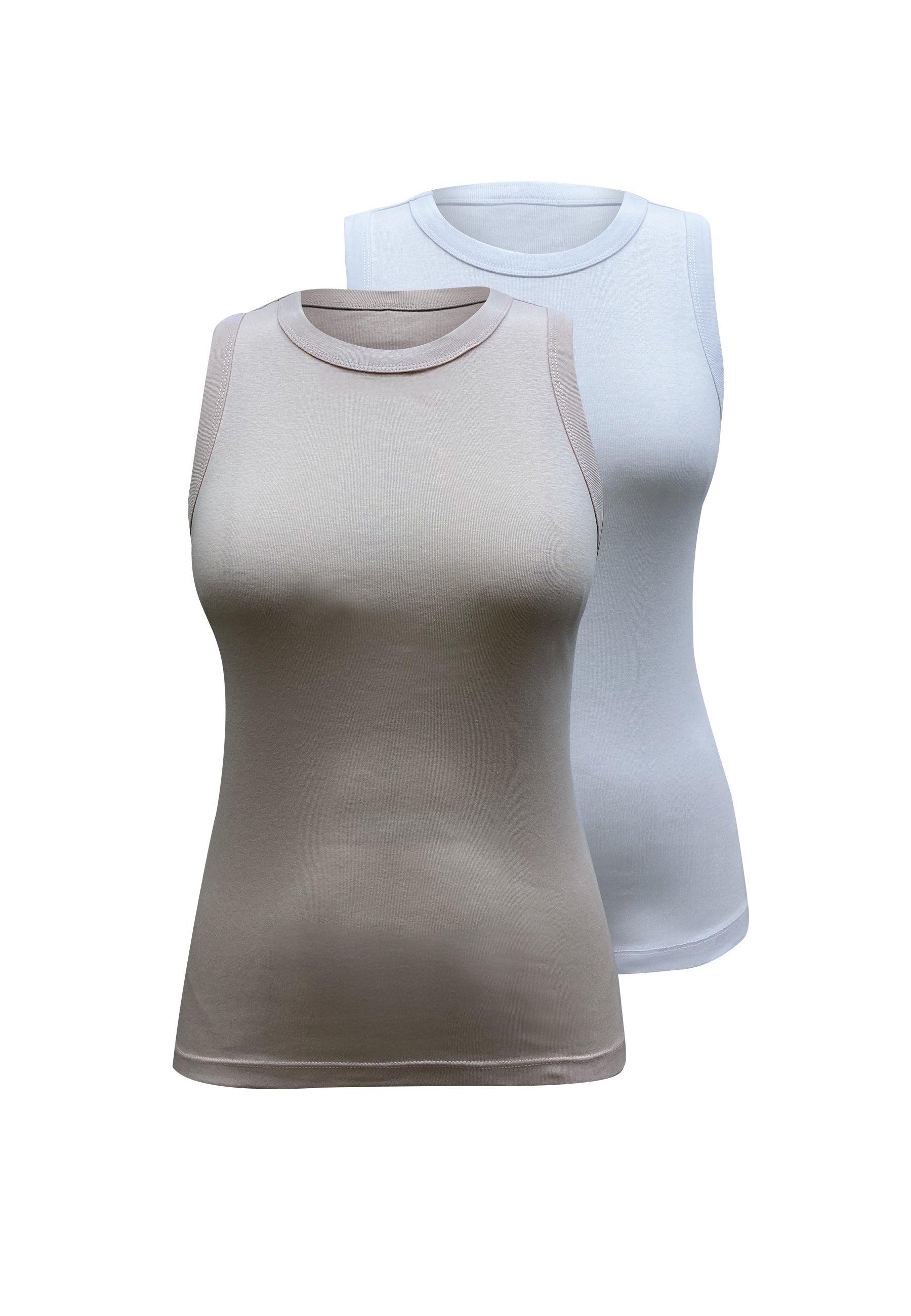 2'li Beyaz Pastel Somon Bisiklet Yaka Pamuklu Kısa Kollu Kadın T-Shirt CHARLOTTE S/L TOP - Tops - Westmark London EU(TR) Store Organik Pamuklu Sürdürülebilir Moda