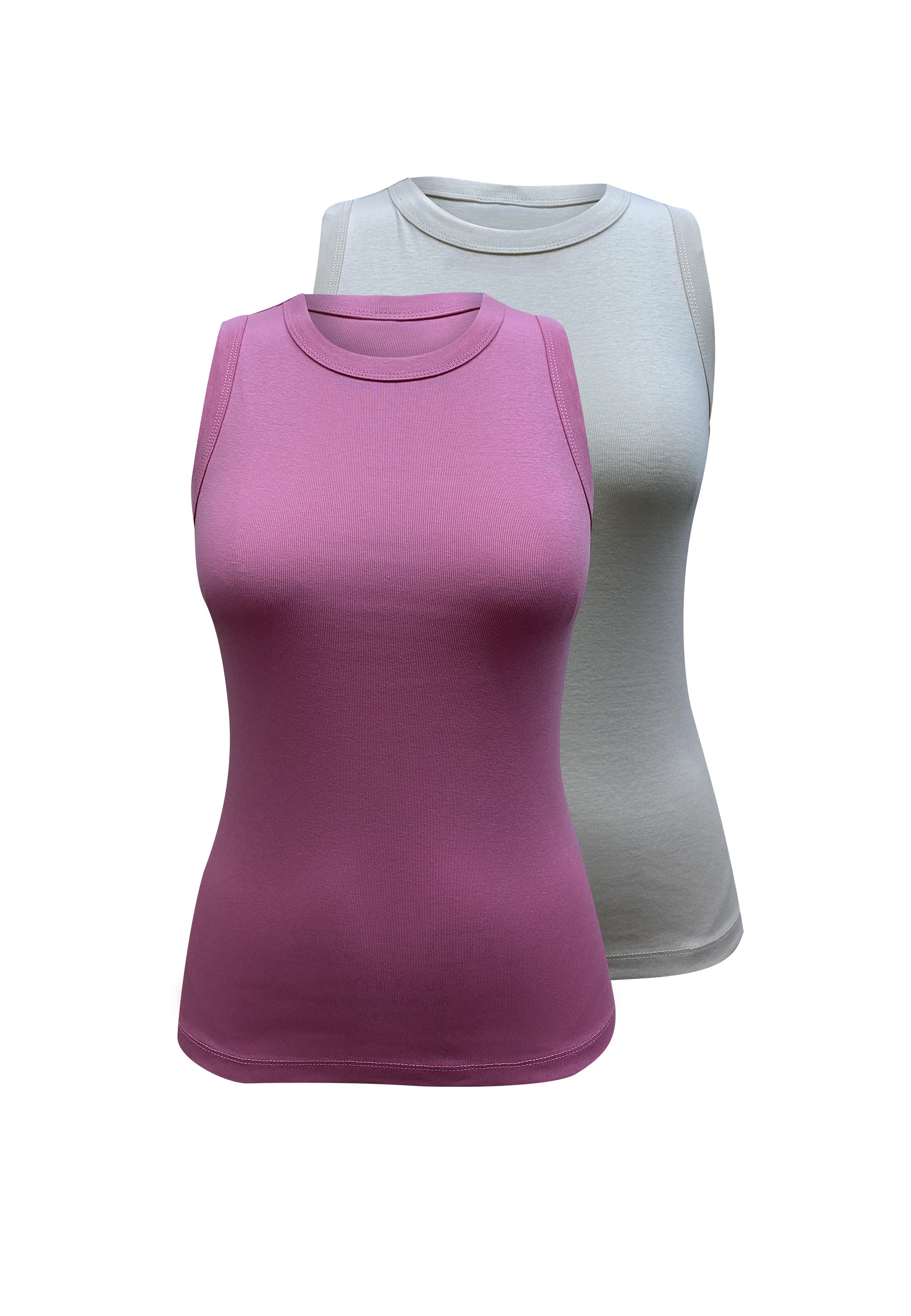 2'li Bej Pembe Bisiklet Yaka Pamuklu Kısa Kollu Kadın T-Shirt CHARLOTTE S/L TOP - Tops - Westmark London EU(TR) Store Organik Pamuklu Sürdürülebilir Moda