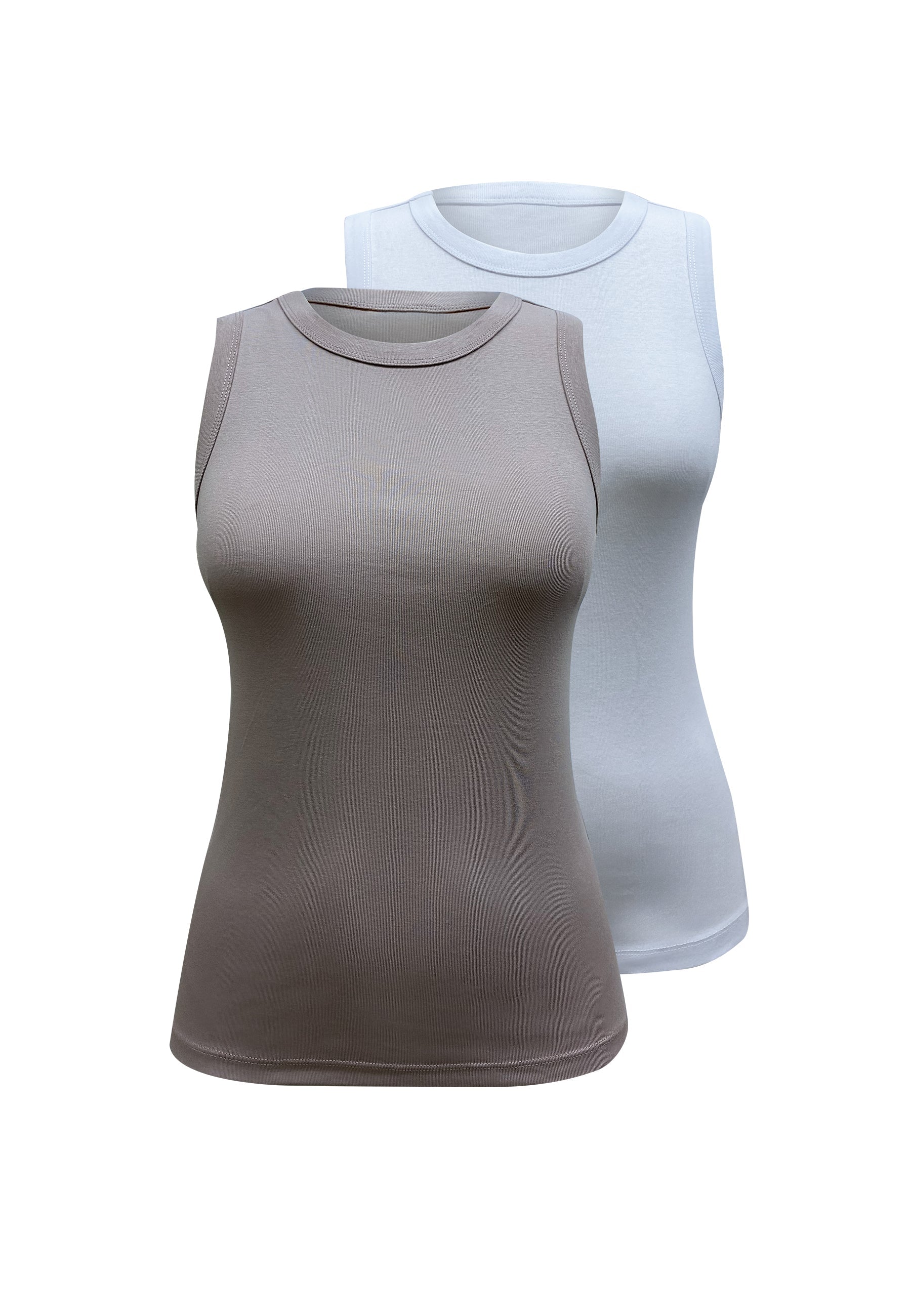 2'li Beyaz Lila Bisiklet Yaka Pamuklu Kısa Kollu Kadın T-Shirt CHARLOTTE S/L TOP - Tops - Westmark London EU(TR) Store Organik Pamuklu Sürdürülebilir Moda