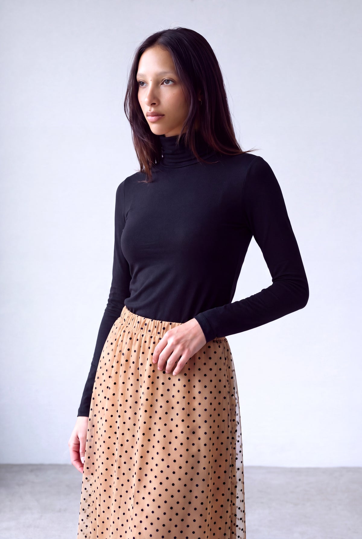 Siyah Kadın Siyah Pamuklu Balıkçı Yaka Uzun Kollu Bluz SOFIA - Top - Westmark London EU(TR) Store Organik Pamuklu Sürdürülebilir Moda