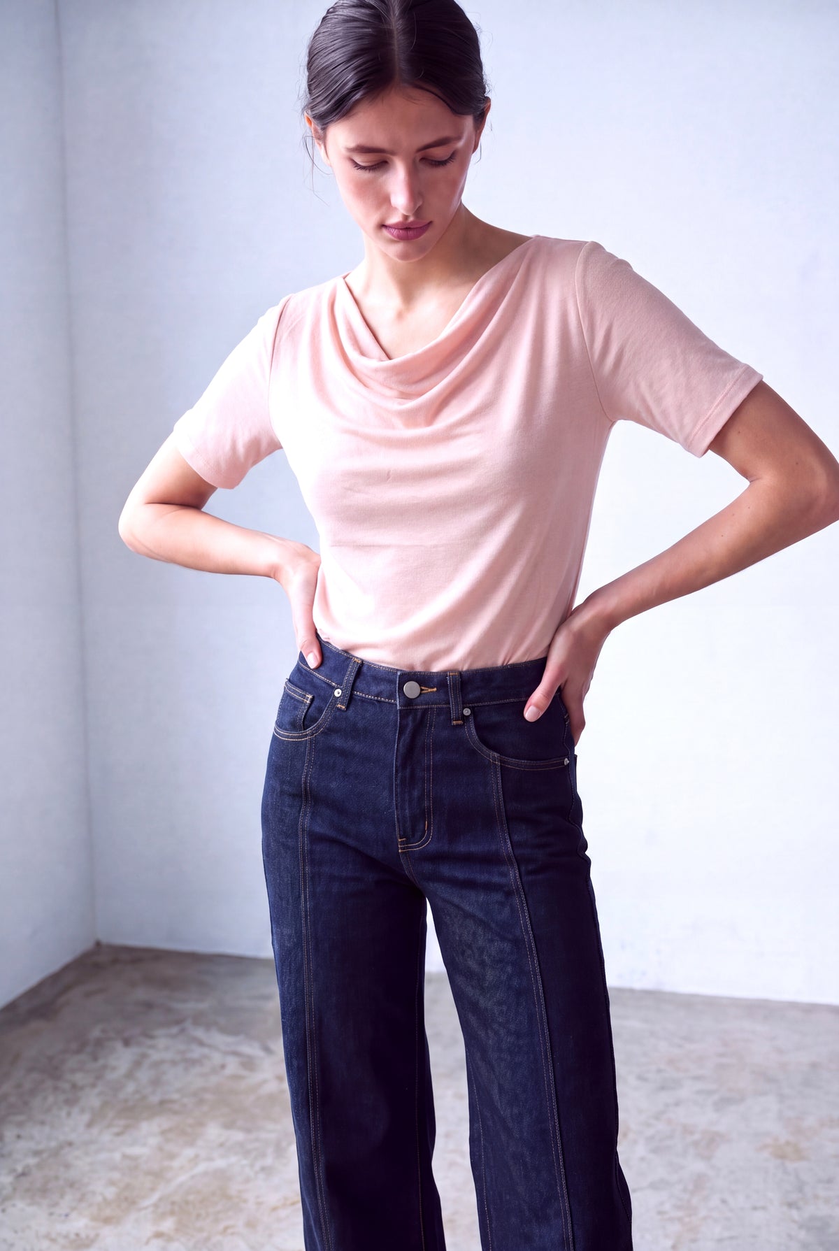 Gül Kurusu Melanj Kadın Gül Kurusu Melanj Viskon Karışımlı Dökümlü Degaje Yaka Kısa Kollu Bluz GABRIELLE - Top - Westmark London EU(TR) Store Organik Pamuklu Sürdürülebilir Moda