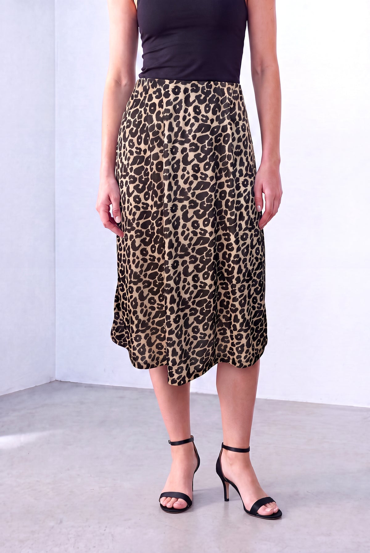 Leopar Desenli Kadın Leopar Desenli Süprem Dökümlü Yüksek Bel Rahat Kesim Beli Lastikli Midi Etek CASSIDY - Skirt - Westmark London EU(TR) Store Organik Pamuklu Sürdürülebilir Moda