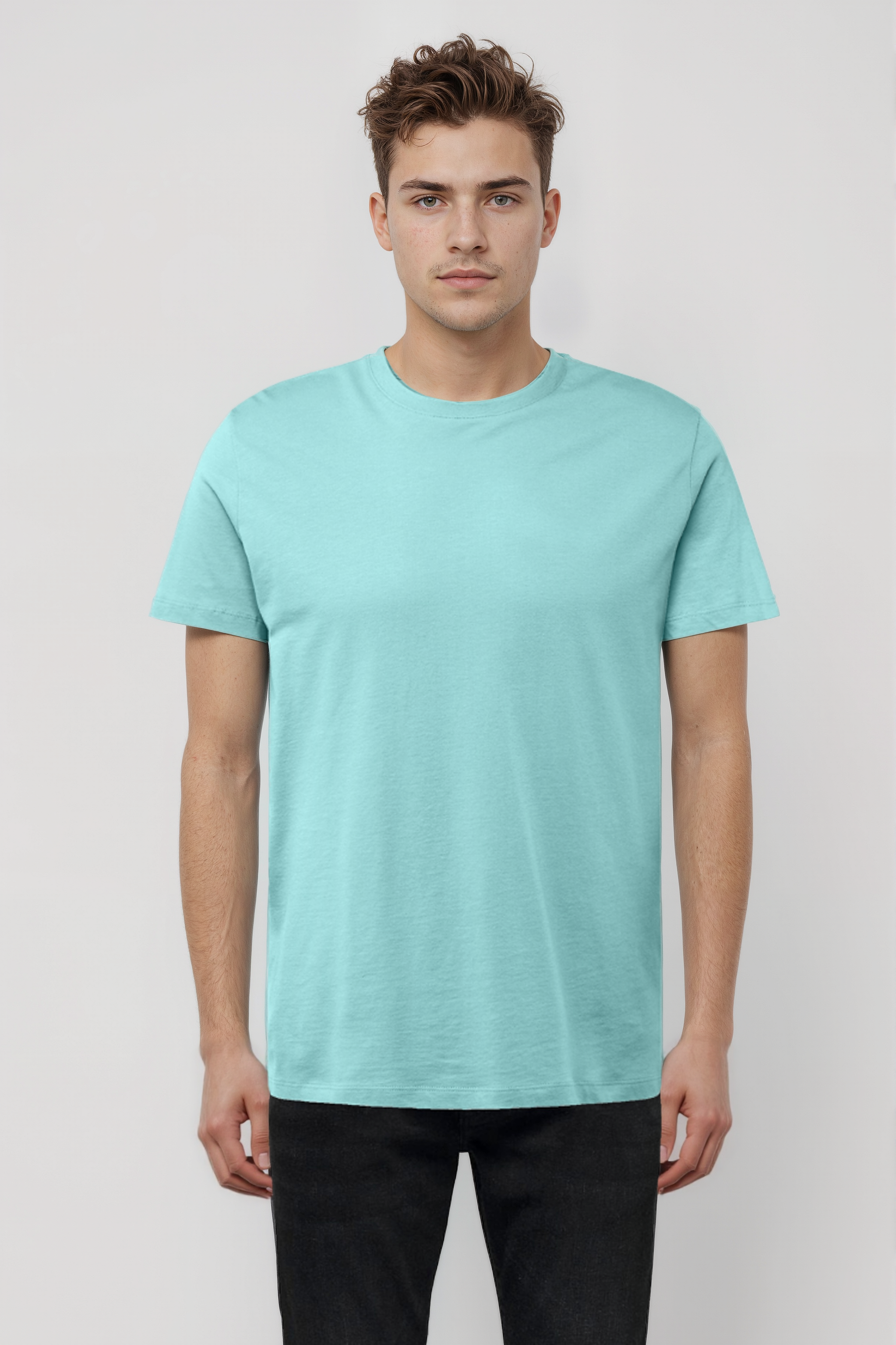 Gök Mavi Bisiklet Yaka Kısa Kollu Erkek T-Shirt WILLIAM - T-Shirt - Westmark London EU(TR) Store Organik Pamuklu Sürdürülebilir Moda