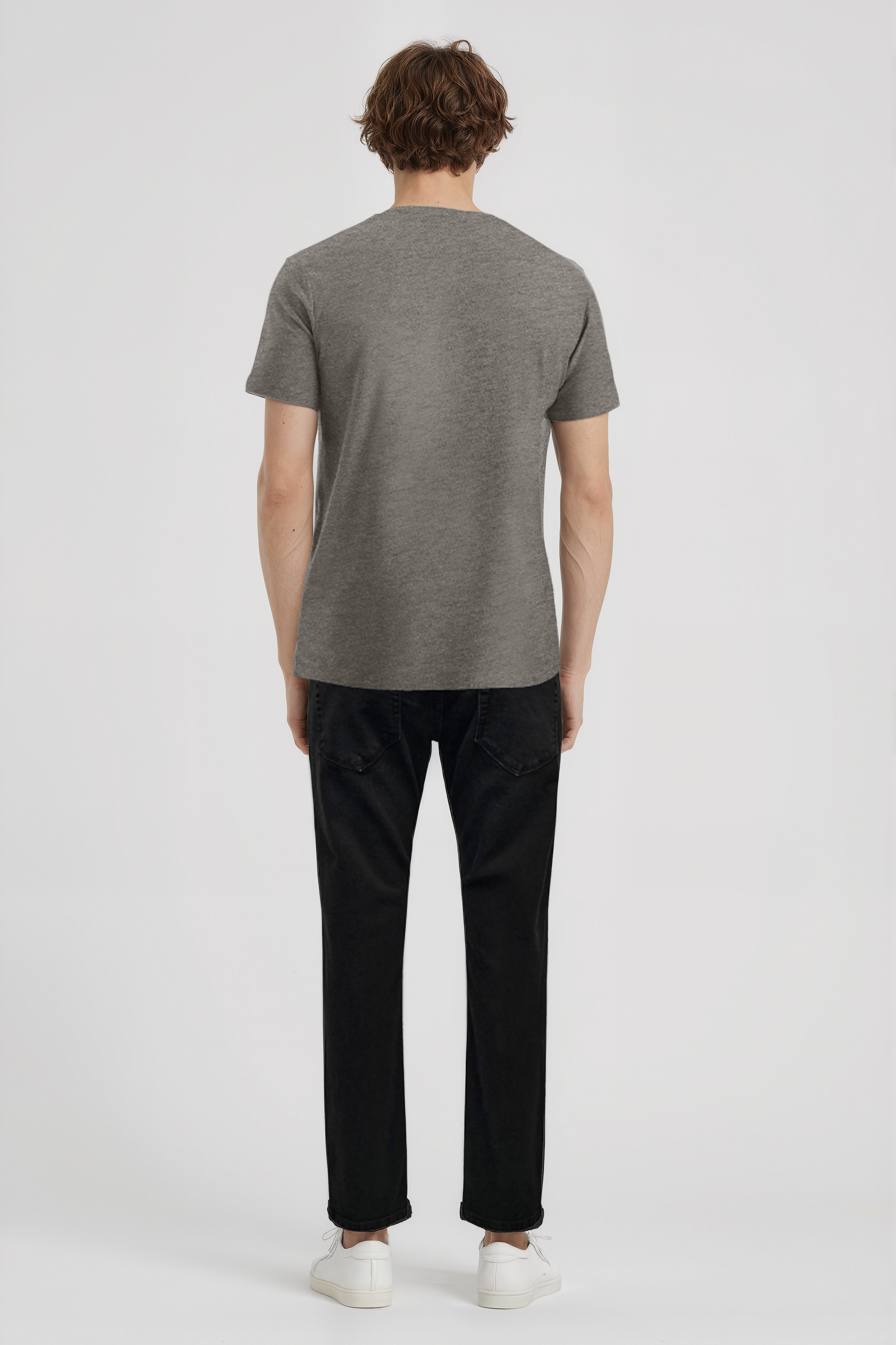 Gri Melanj Bisiklet Yaka Kısa Kollu Erkek T-Shirt WILLIAM - T-Shirt - Westmark London EU(TR) Store Organik Pamuklu Sürdürülebilir Moda