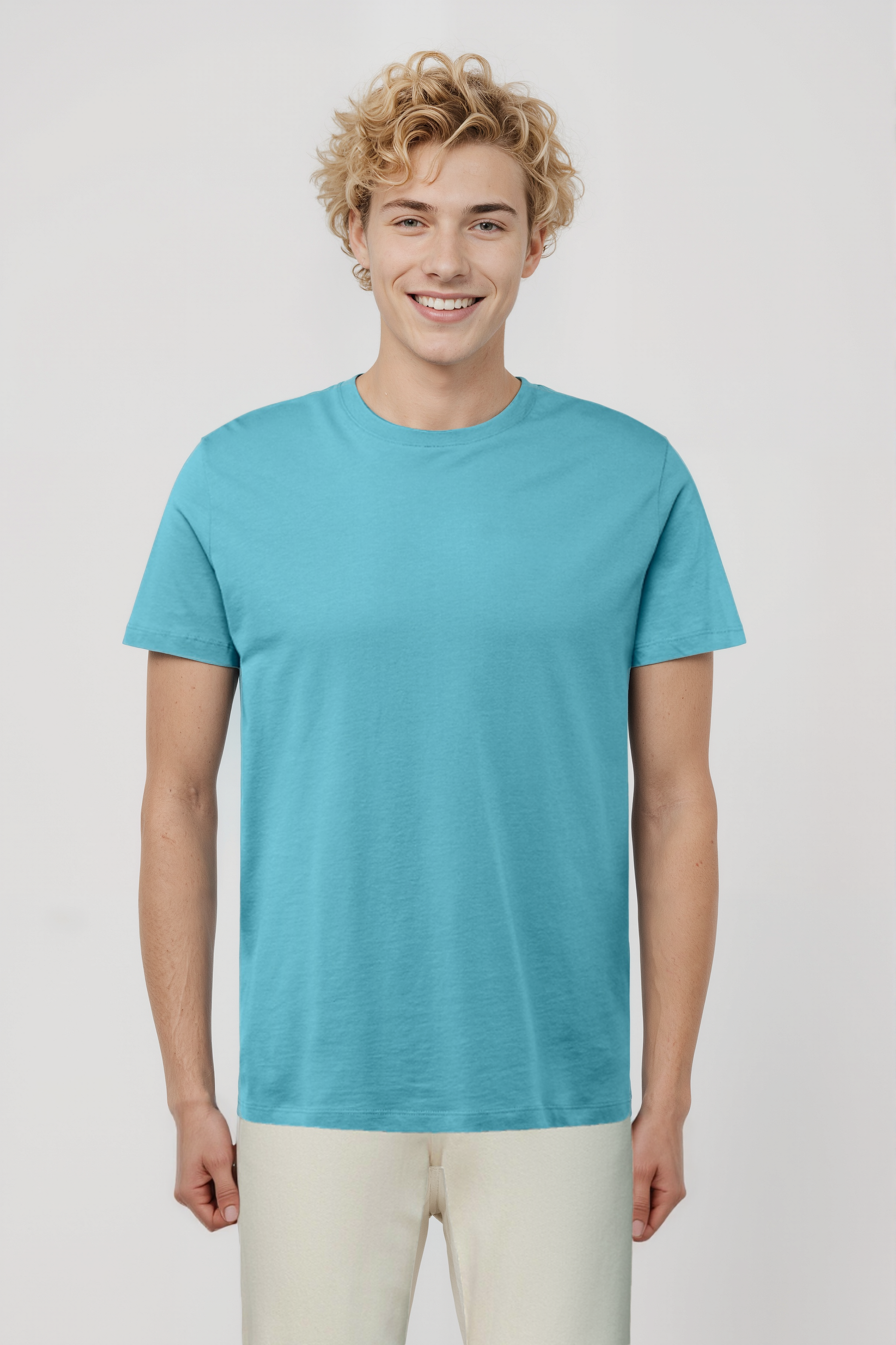 Açık Mavi Bisiklet Yaka Kısa Kollu Erkek T-Shirt WILLIAM - T-Shirt - Westmark London EU(TR) Store Organik Pamuklu Sürdürülebilir Moda