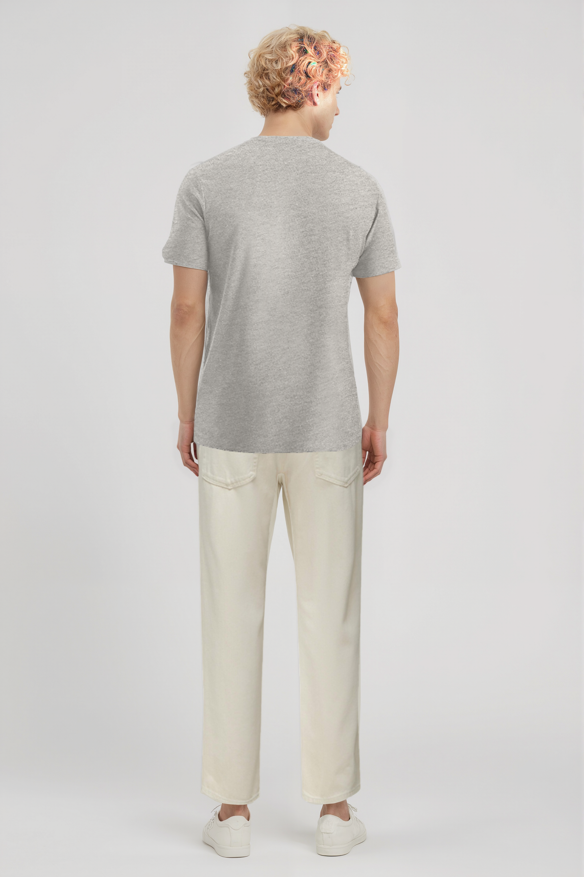 Açık Gri Melanj Bisiklet Yaka Kısa Kollu Erkek T-Shirt WILLIAM - T-Shirt - Westmark London EU(TR) Store Organik Pamuklu Sürdürülebilir Moda