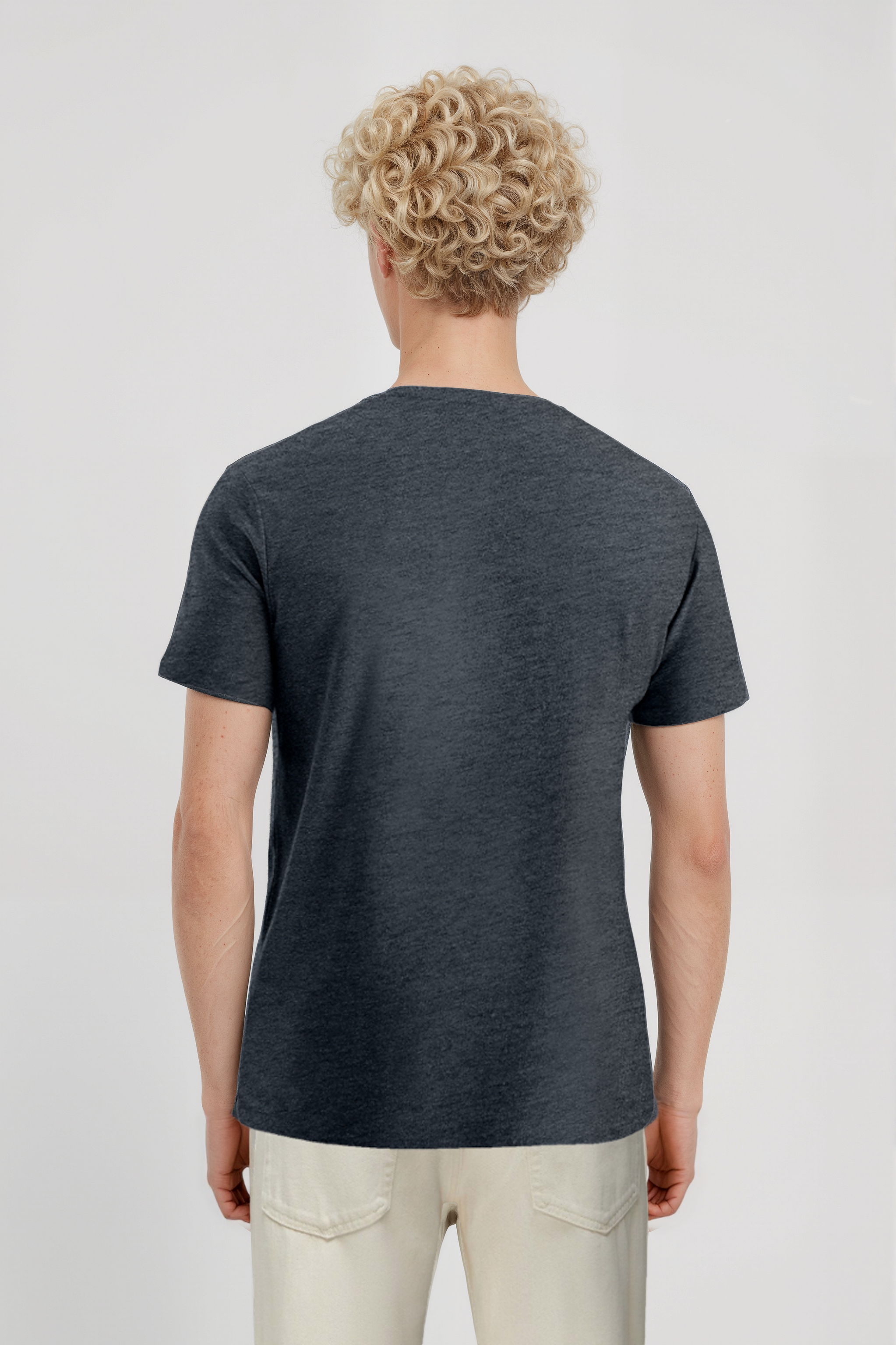 Koyu Gri Melanj Bisiklet Yaka Kısa Kollu Erkek T-Shirt WILLIAM - T-Shirt - Westmark London EU(TR) Store Organik Pamuklu Sürdürülebilir Moda