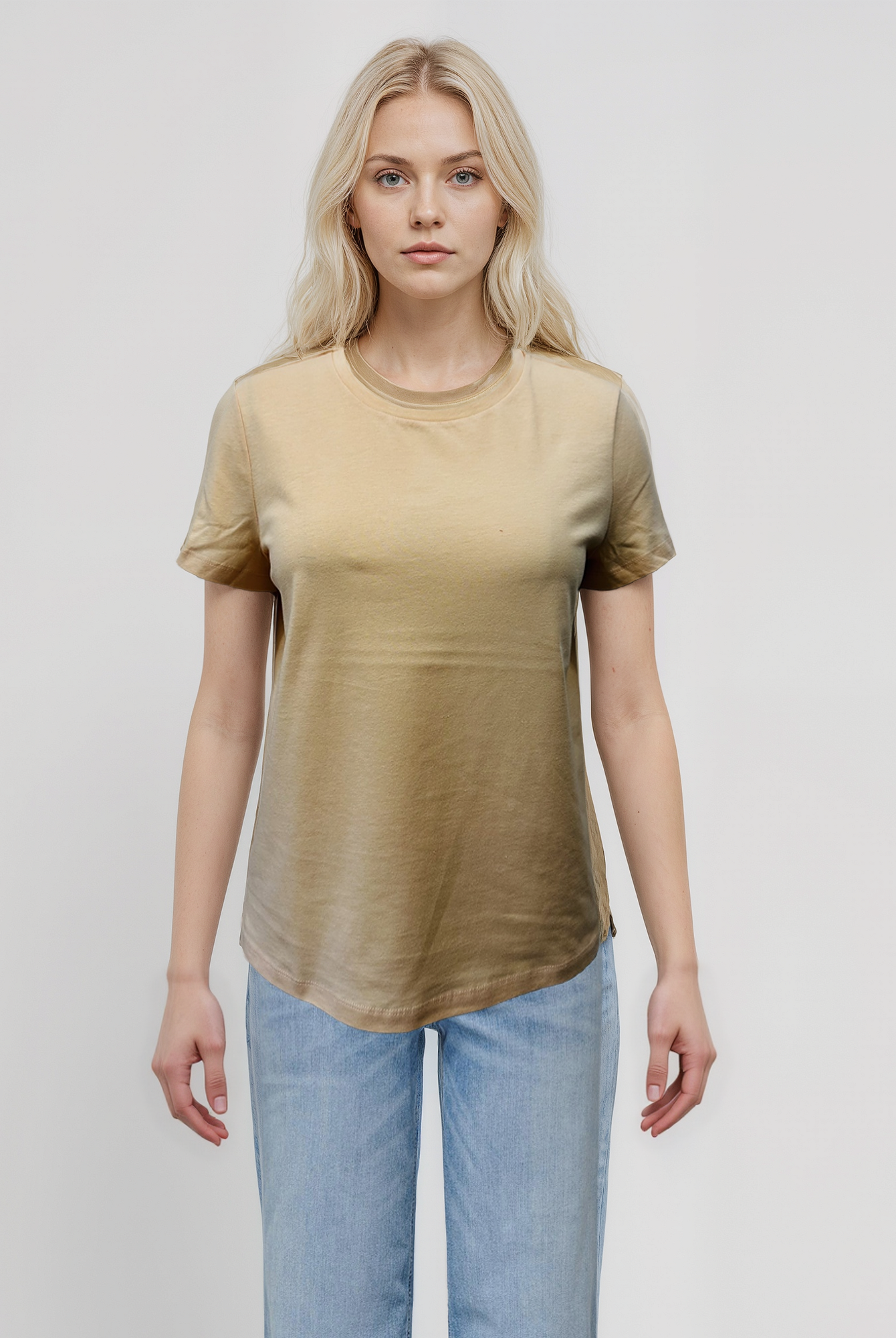 Turuncu Bisiklet Yaka Kısa Kollu Kadın T-Shirt TESS - T-Shirt - Westmark London EU(TR) Store Organik Pamuklu Sürdürülebilir Moda