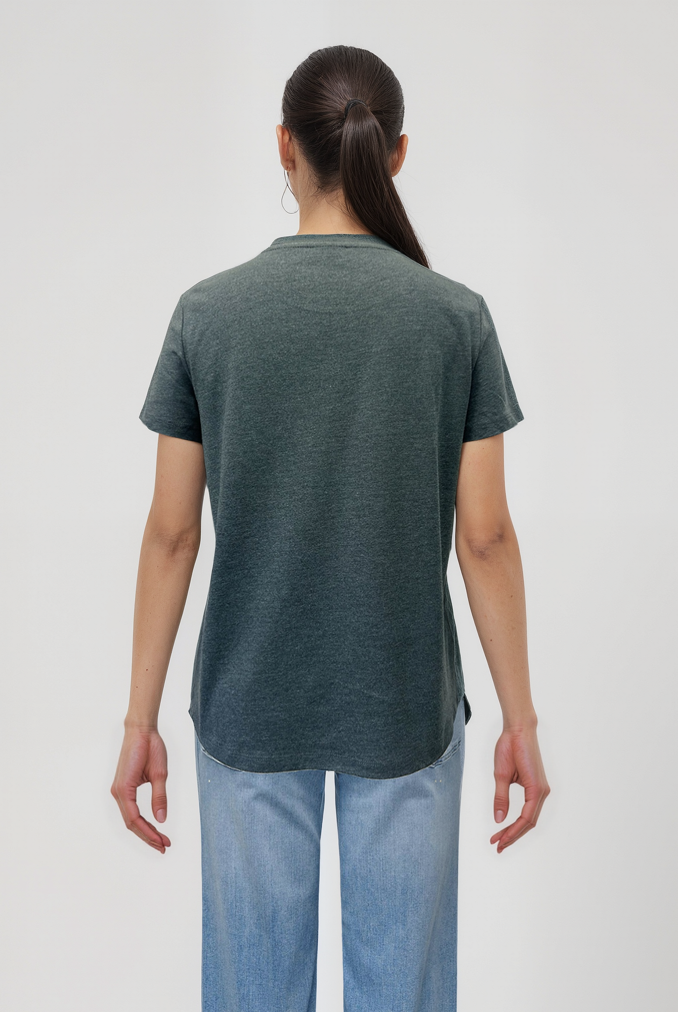 Koyu Gri Melanj Bisiklet Yaka Kısa Kollu Kadın T-Shirt TESS - T-Shirt - Westmark London EU(TR) Store Organik Pamuklu Sürdürülebilir Moda