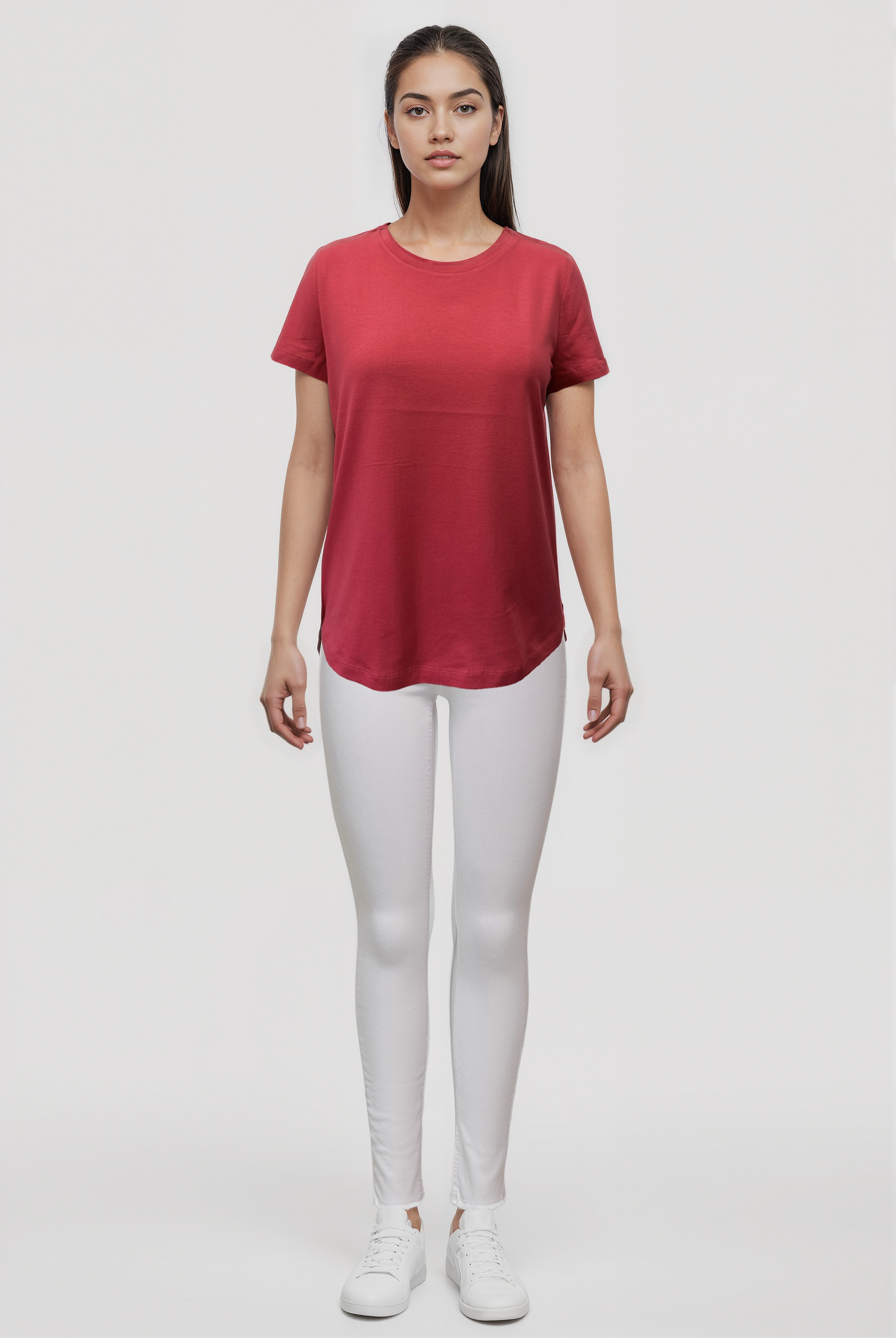 Pembe Bisiklet Yaka Kısa Kollu Kadın T-Shirt TESS - T-Shirt - Westmark London EU(TR) Store Organik Pamuklu Sürdürülebilir Moda